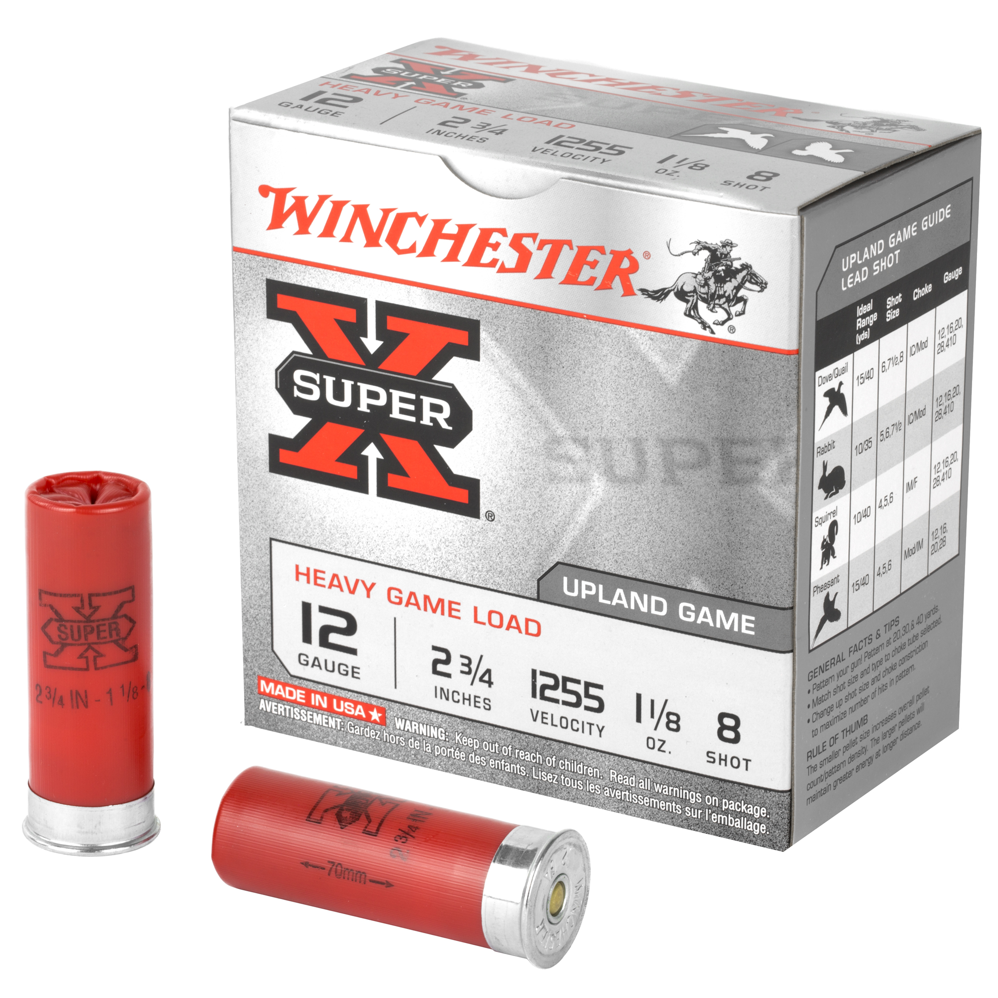 Winchester Super-X Heavy Game Load 12 ga. 2.75 in. 1 1/8 oz. 8 Shot 25 rd.
