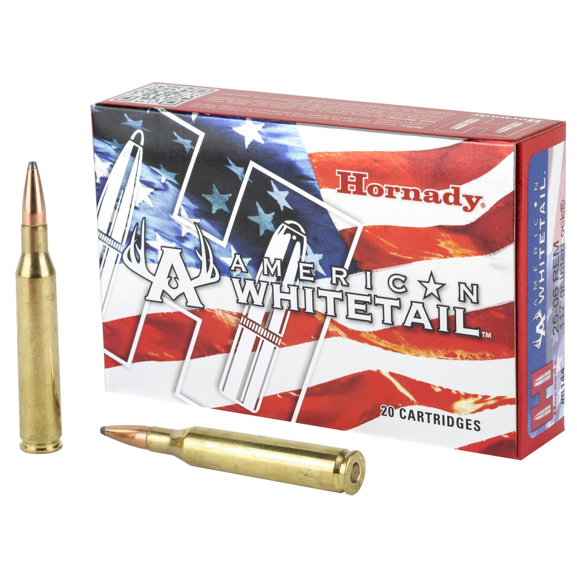 Hornady American Whitetail Rifle Ammo 25-06 Rem 117 gr. InterLock BT Soft Point 20 rd.