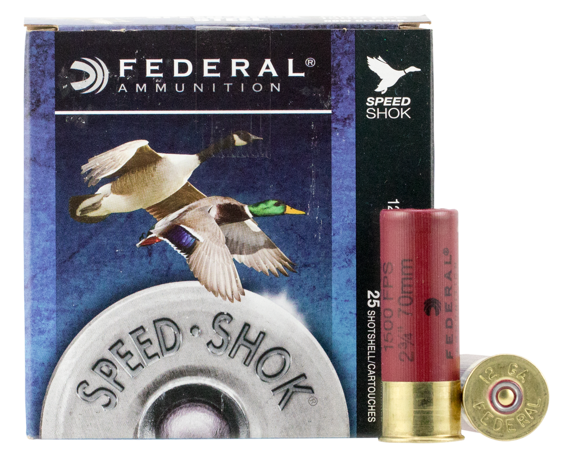 Federal Speed-Shok 12 Gauge Steel Shot 1 1/8 Ounce 4 Grain 25 Rounds