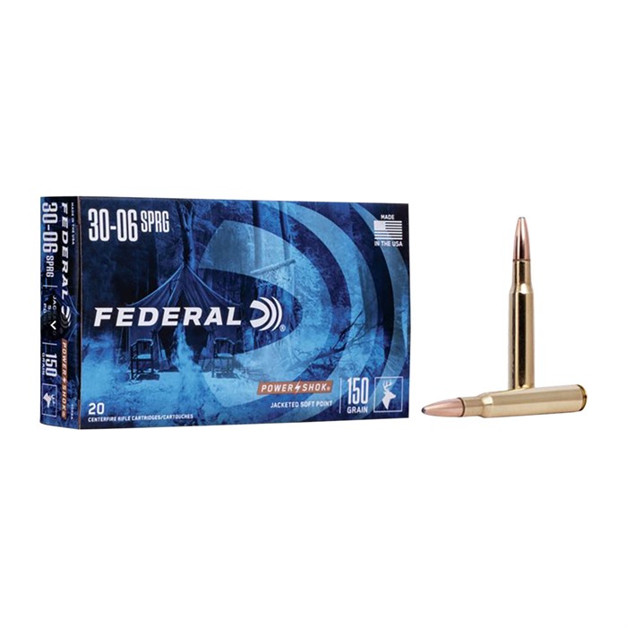Federal Power-Shok 30-06 Springfield Jacketed Soft Point 150 Grain 20 Rounds