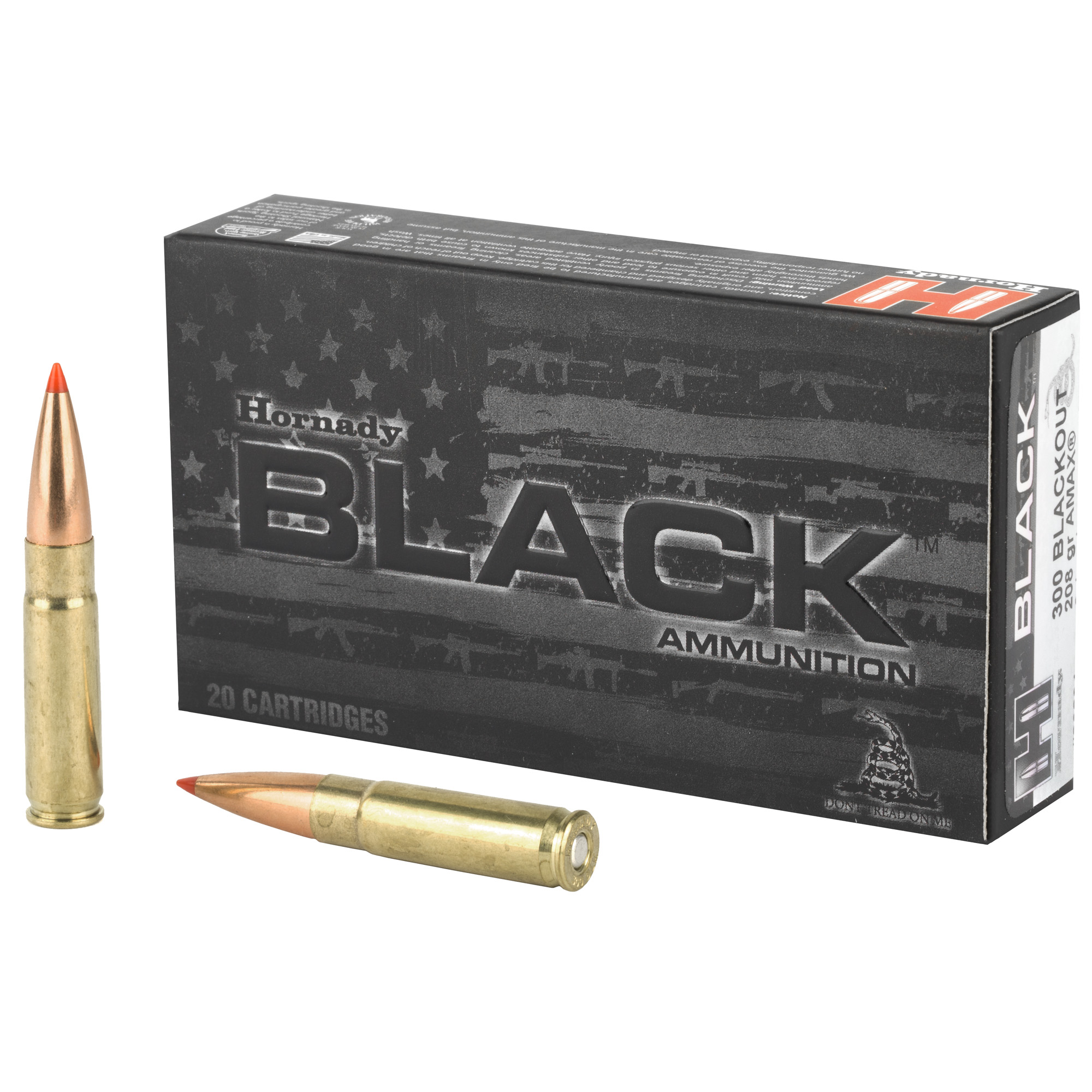 Hornady Black Rifle Ammo 300 Blackout 208 gr. A-Max Match Black 20 rd.