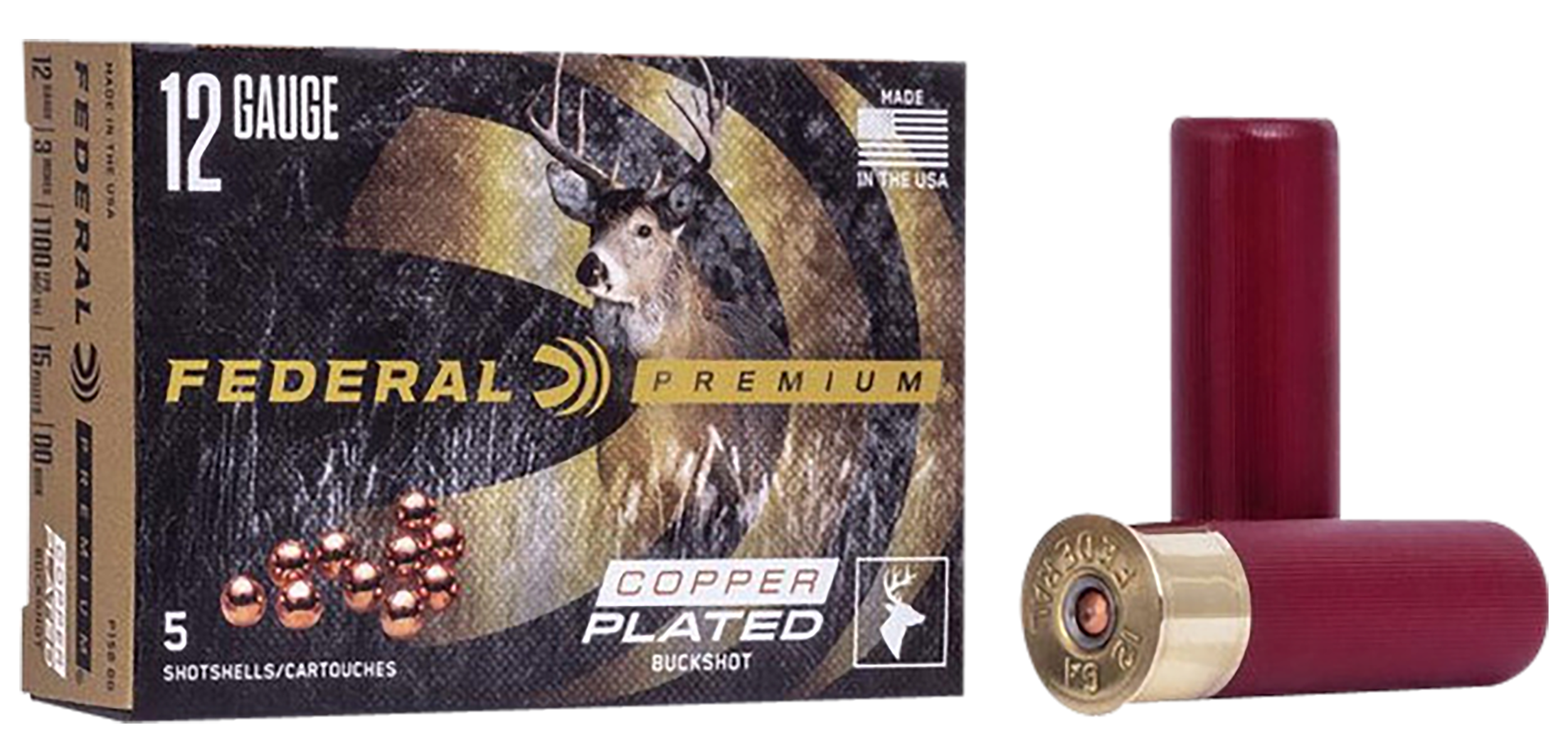 Federal Premium Vital Shok 12 Gauge 00 Buck 15 Grain 5 Rounds