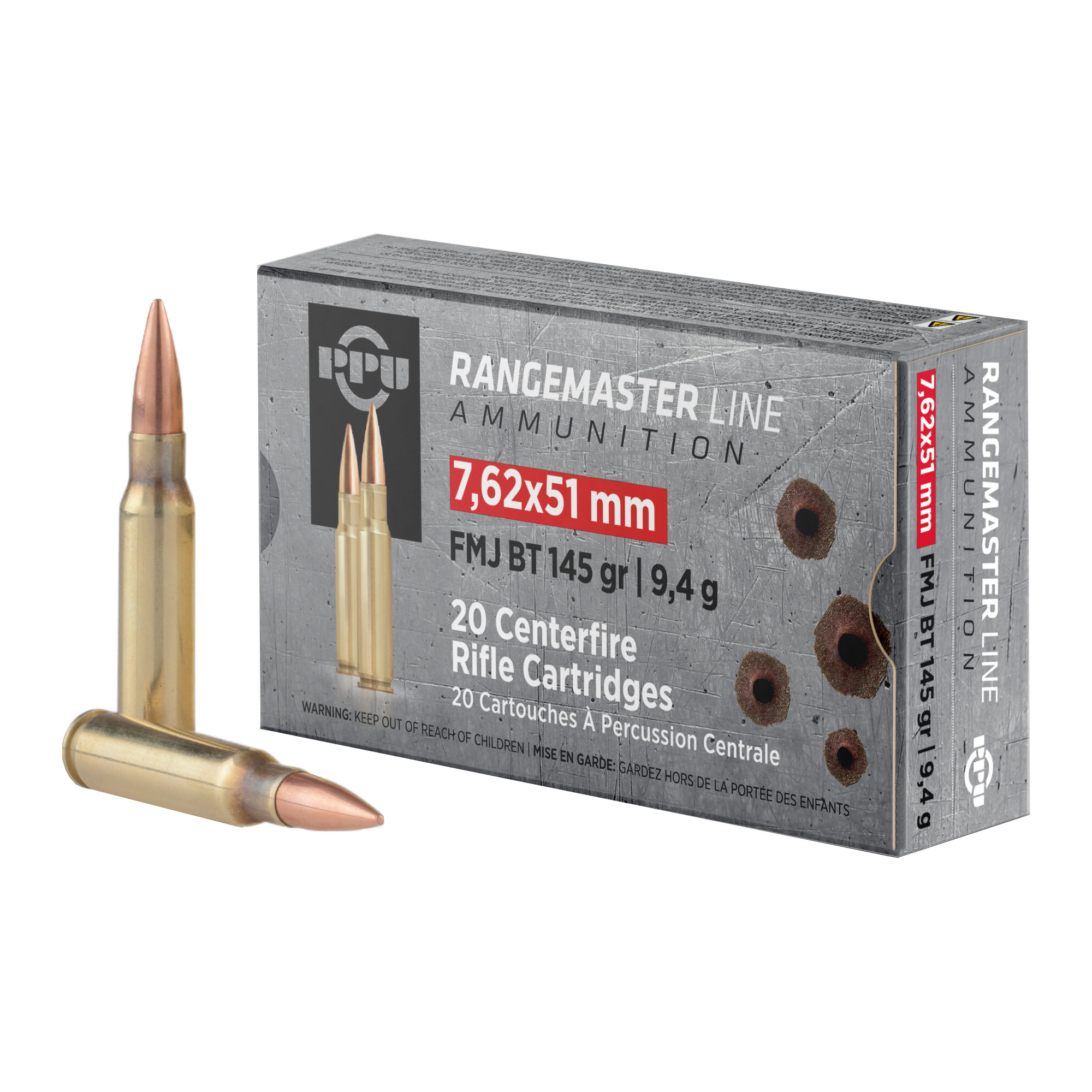 Prvi Partisan RangeMaster 7.62x51mm NATO Full Metal Jacket 145 Grain 20 Rounds
