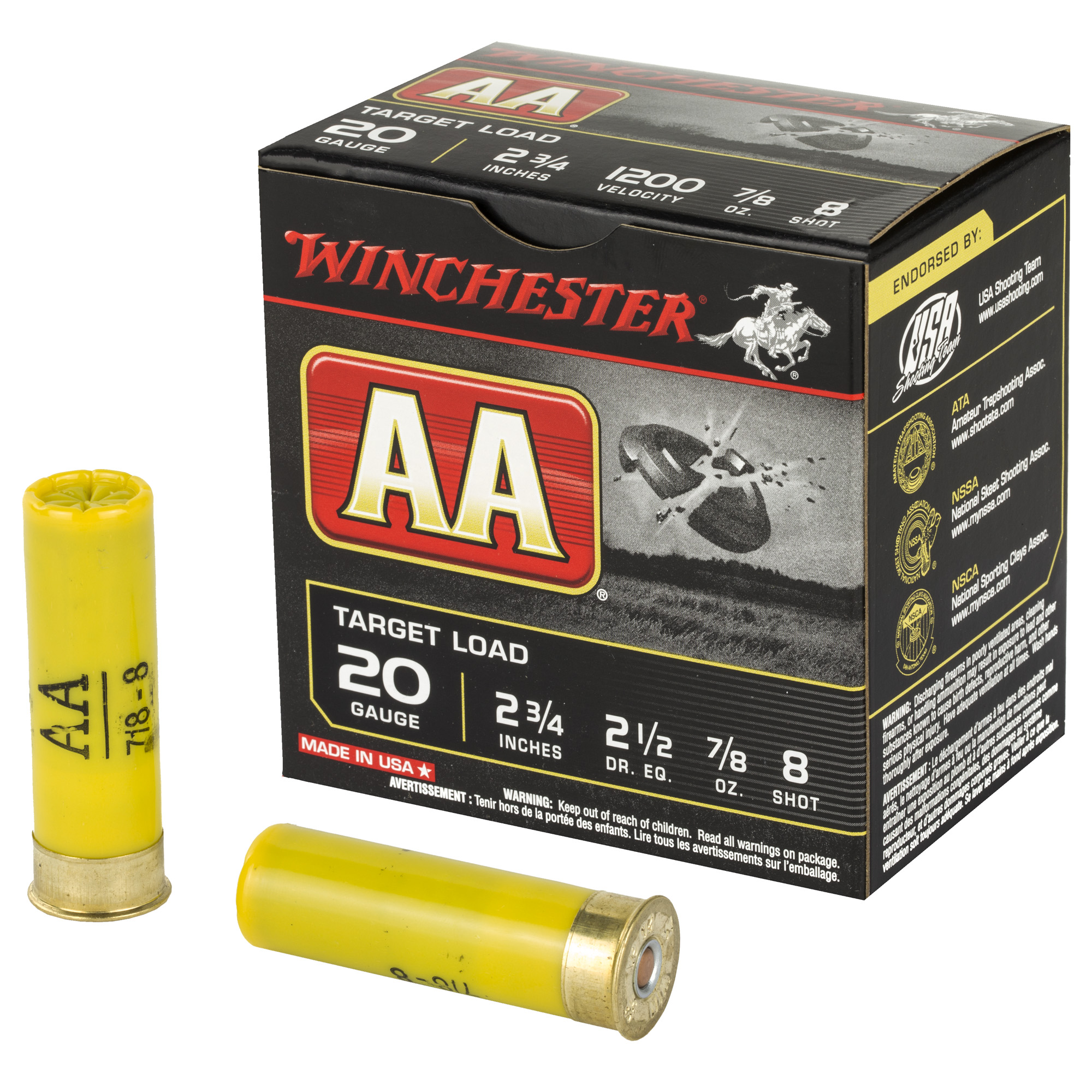 Winchester Aa Target Load 20 Gauge Lead 7/8 oz 25 Rounds