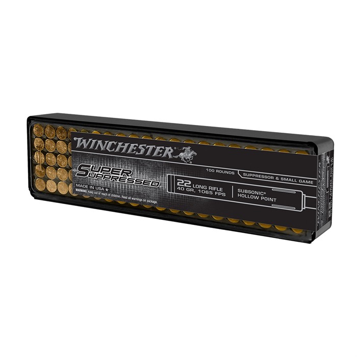 Winchester Super Suppressed 22 Long Rifle Lead Hollow Point 40 Grain 100 Rounds