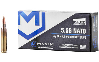 Maxim 5.56 NATO Rifle Ammo - 55 Grain | TUI | 20rd Box