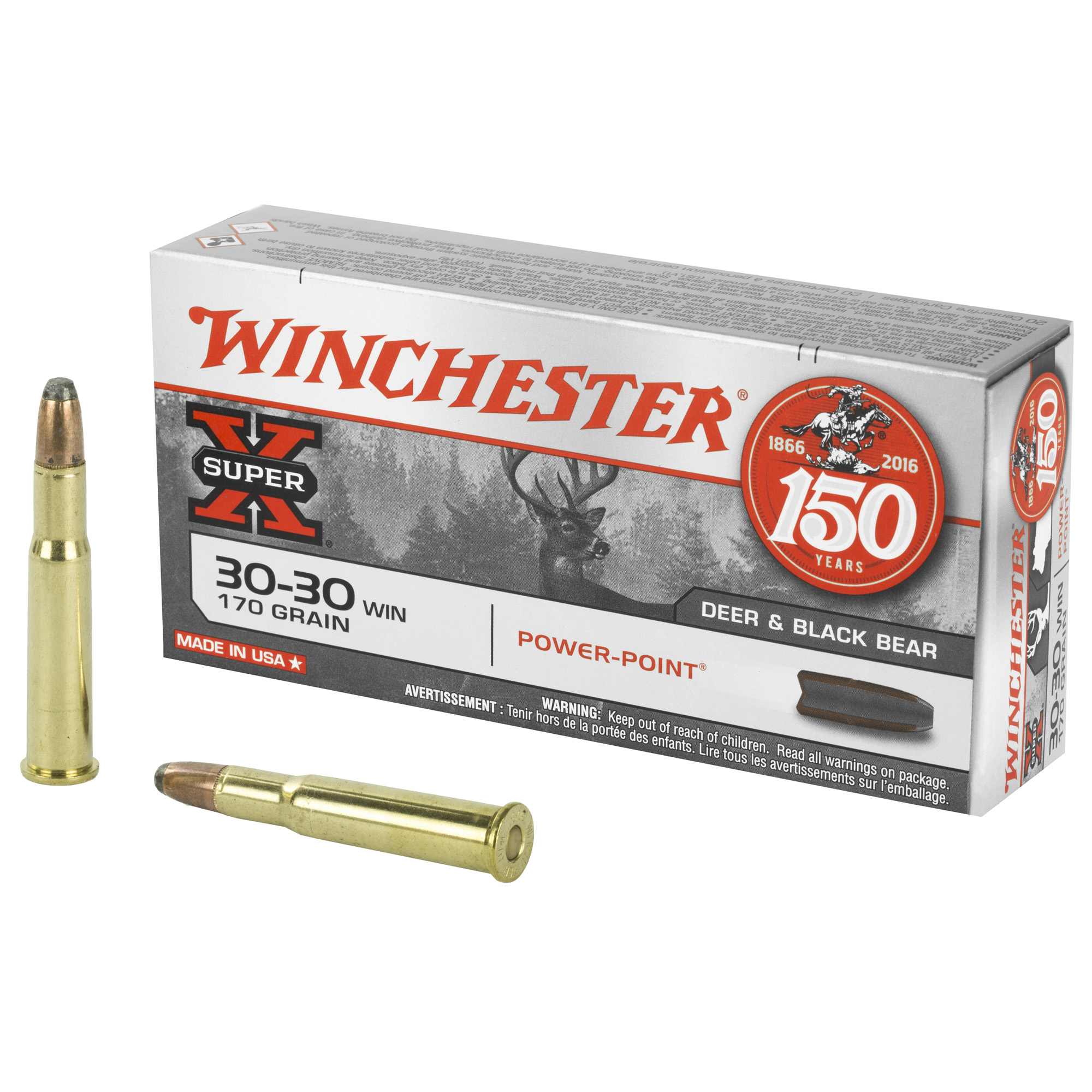 Winchester, Super-X, 30-30 Winchester, Power-point, 170 Grain, 20 Rounds