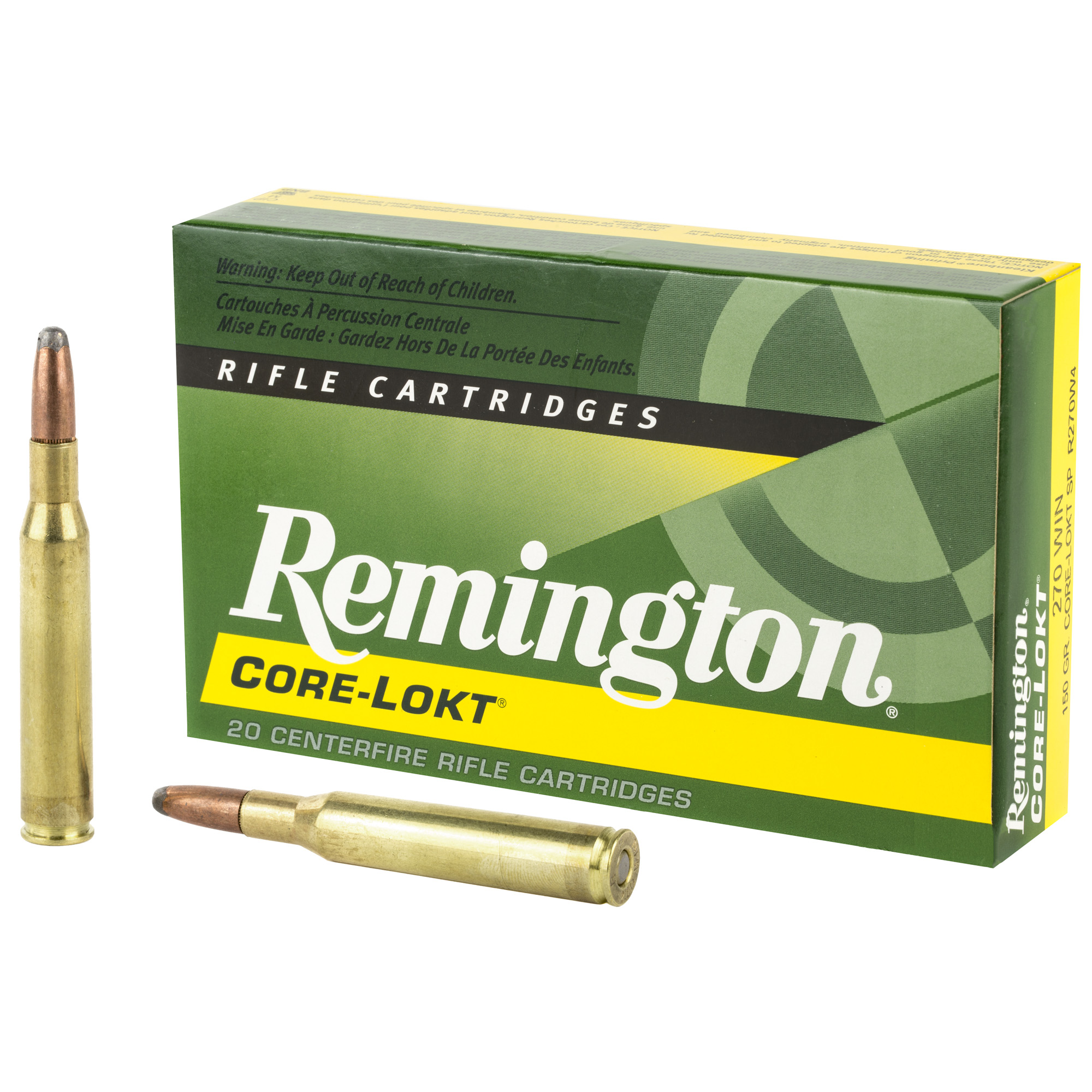 Remington, Core-Lokt, 270 Winchester, Soft Point, 150 Grain, 20 Rounds