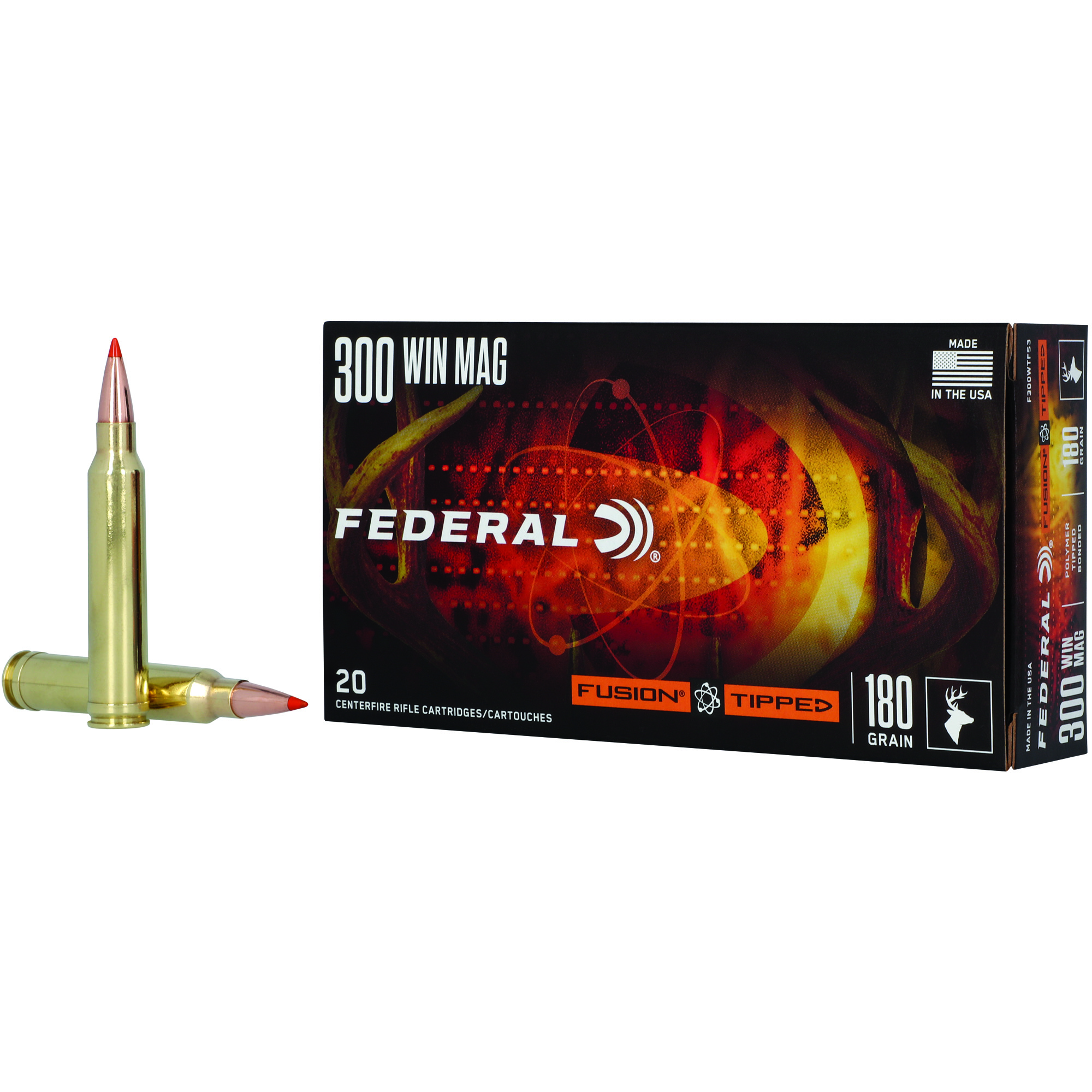 Federal Fusion 300 Winchester Magnum Bonded Soft Point 180 Grain 20 Rounds