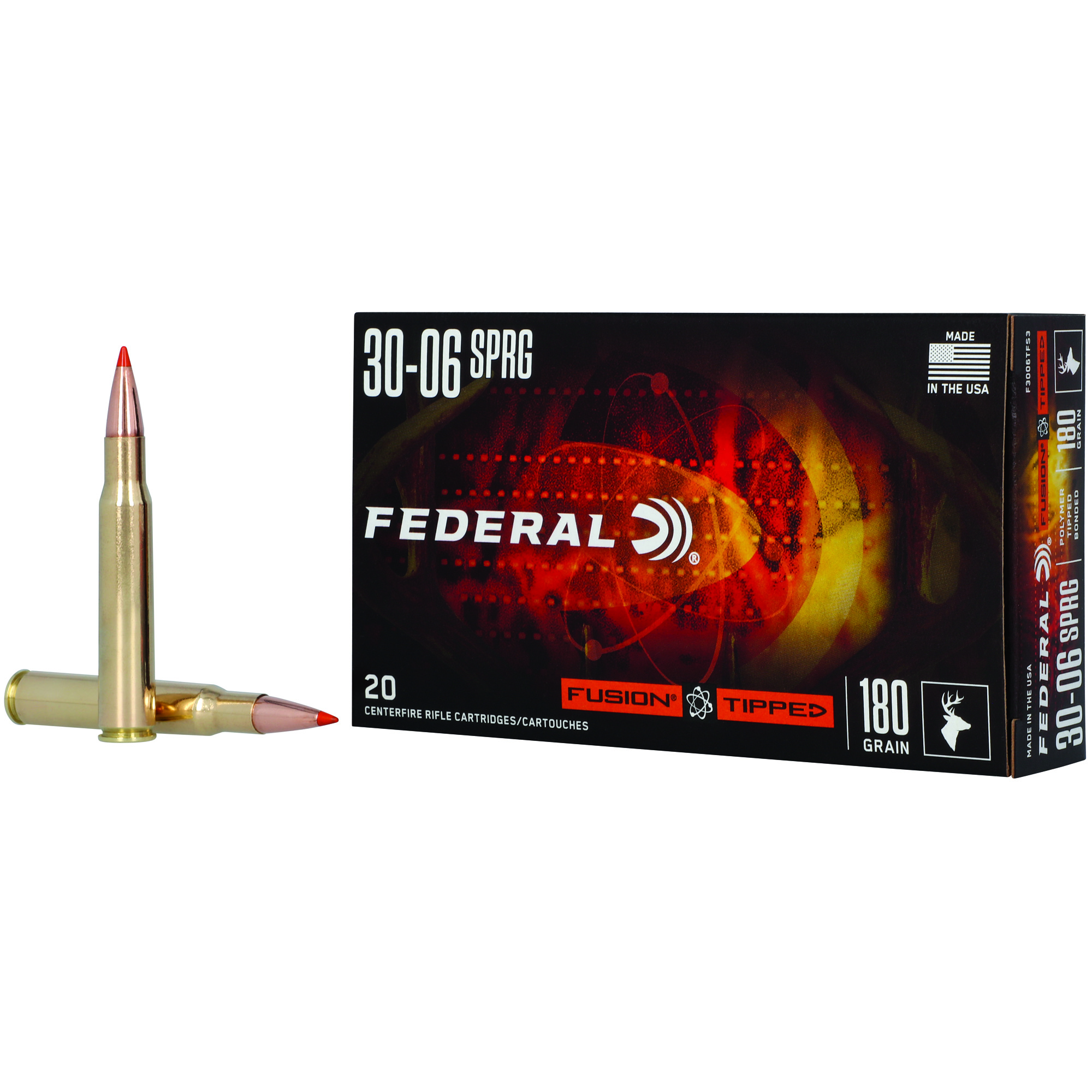 Federal, Fusion, 30-06 Springfield, Bonded Soft Point, 180 Grain, 20 Rounds