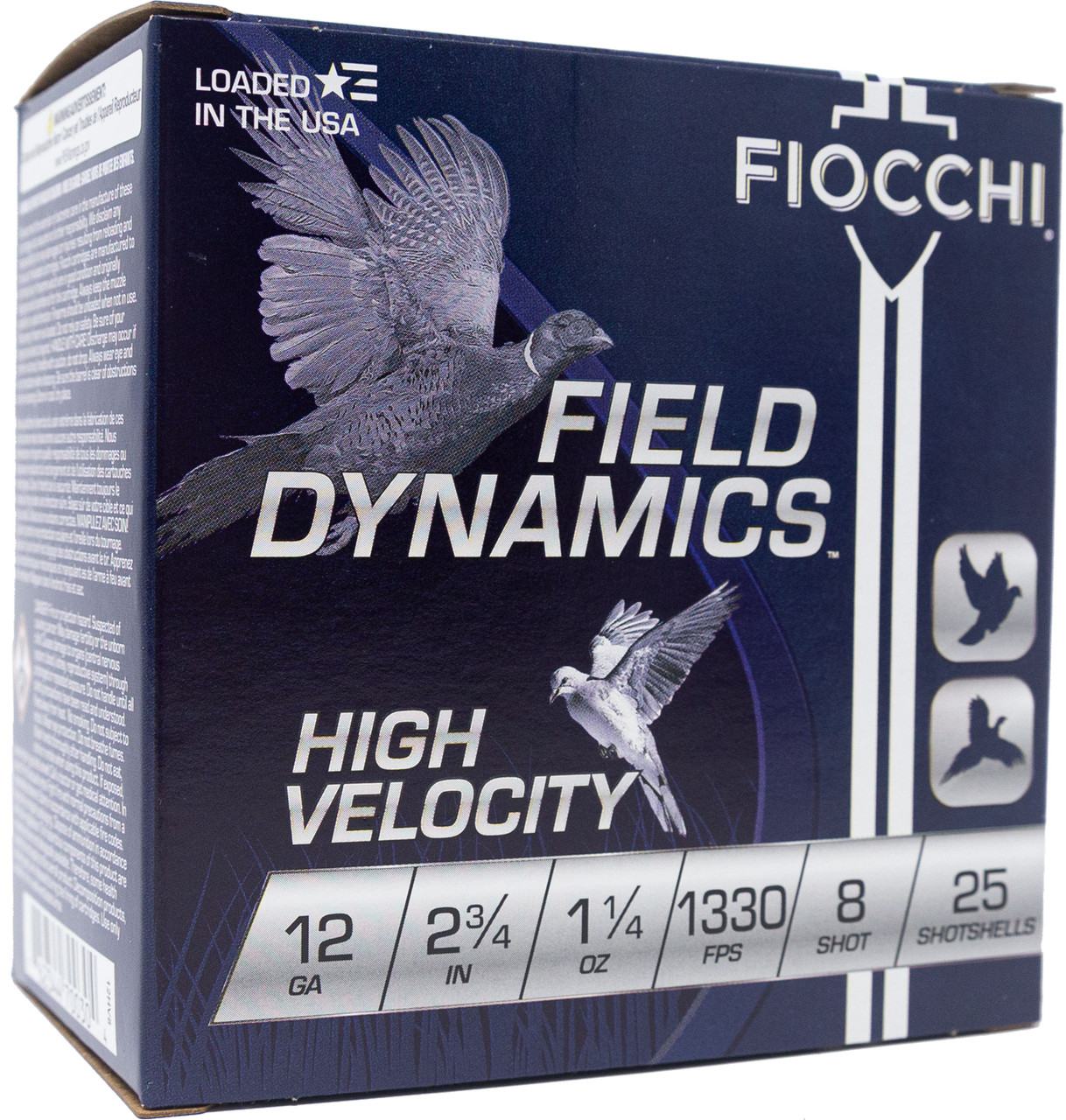 Fiocchi, High Velocity Hunting Loads, 12 Gauge, Lead Shot, 1-1/4 oz, 25 Rounds