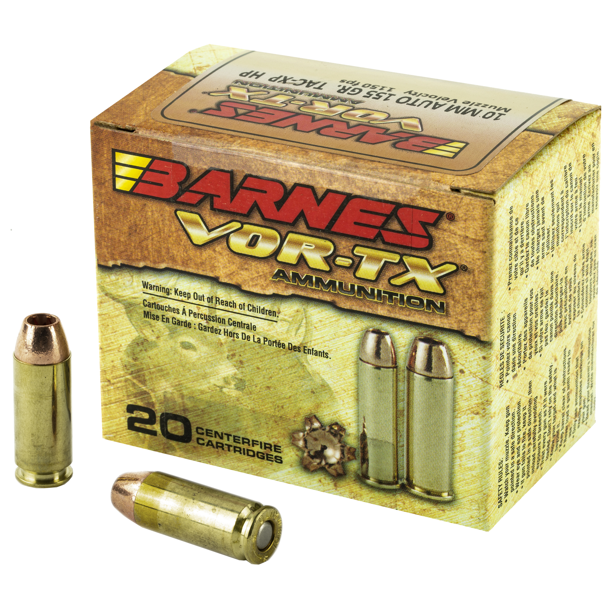 Barnes VOR-TX 10mm Handgun Ammo XPB 155 Grain 20 Rounds