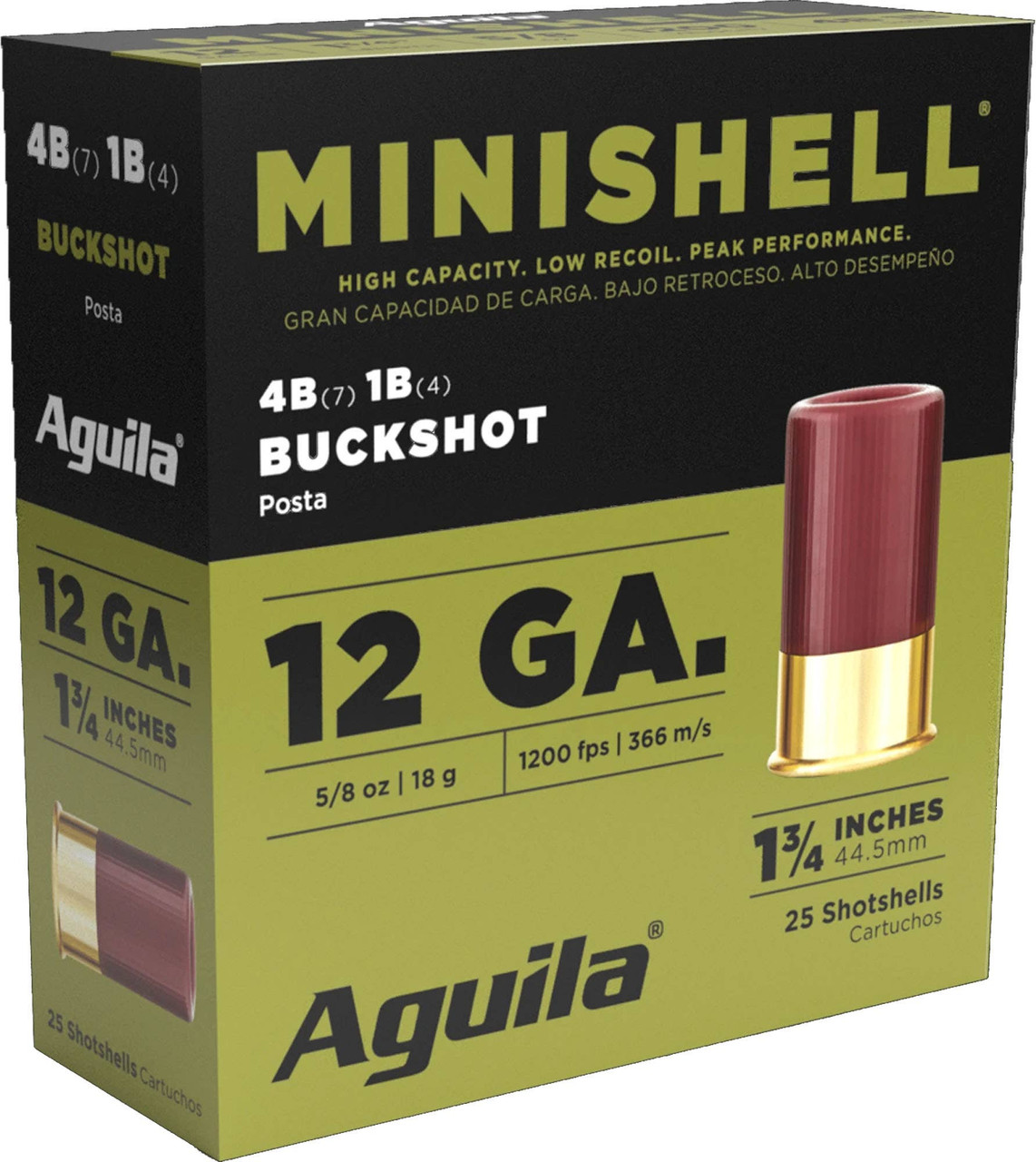 Aguila, Minishell Shotgun Load, 12 Gauge, Buckshot, 5/8 oz, 25 Rounds