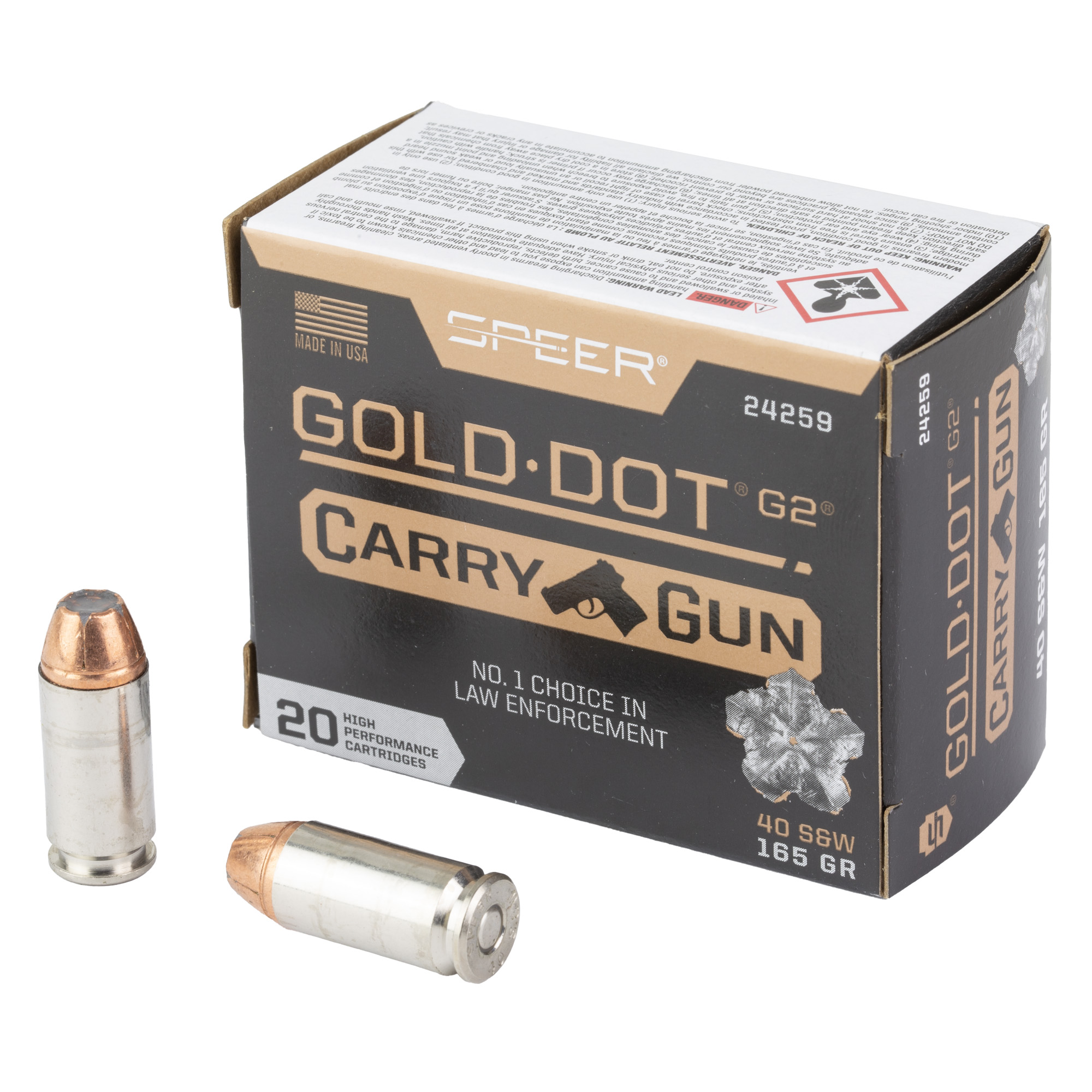 Speer Gold Dot 40 S&w Hollow Point 165 Grain 20 Rounds
