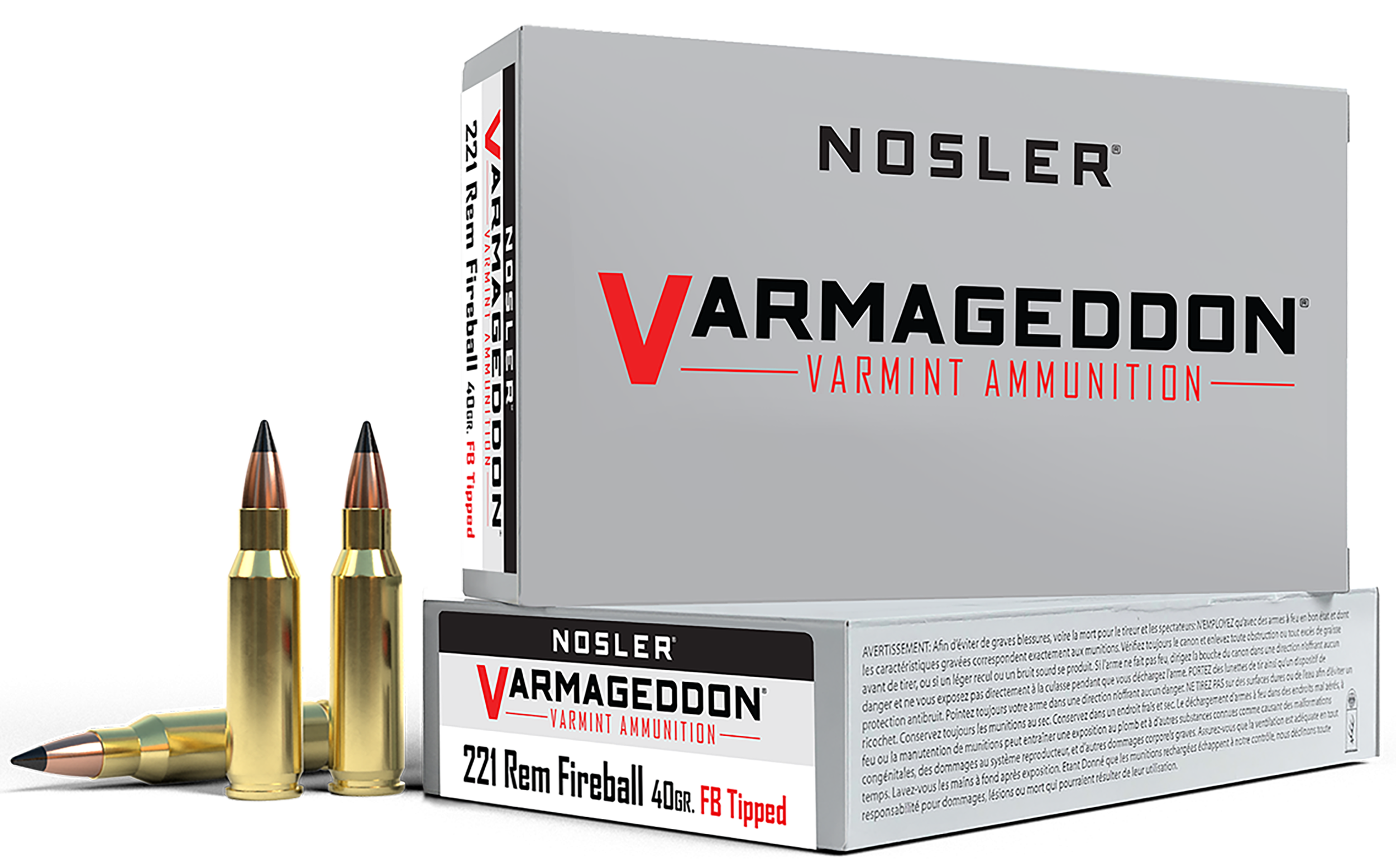 Nosler, Varmageddon, 221 Remington Fireball, Polymer Tip Flat Base, 40 Grain, 20 Rounds