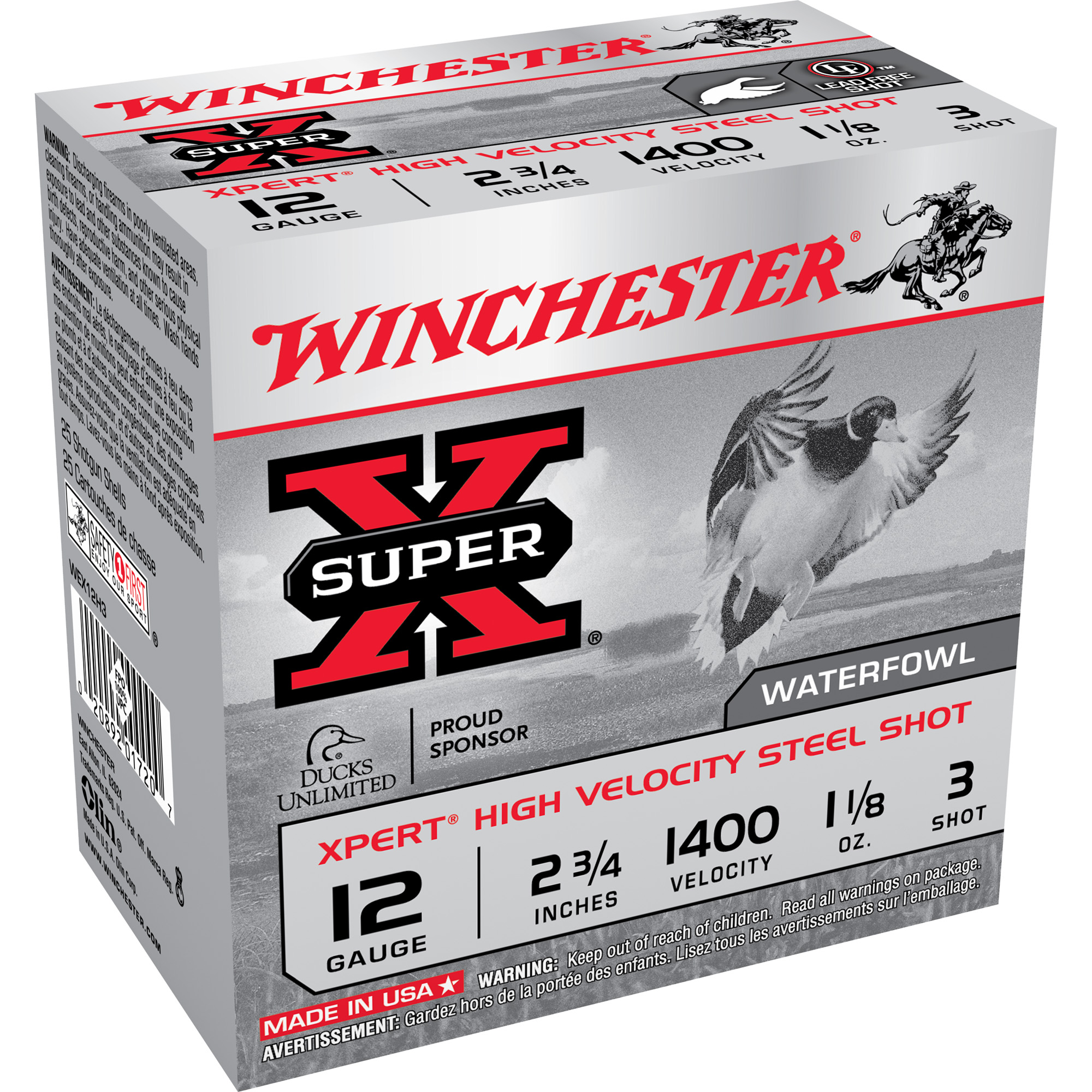 Winchester, Super-X Xpert, 12 Gauge, Steel Shot, 1 1/8 oz, 25 Rounds