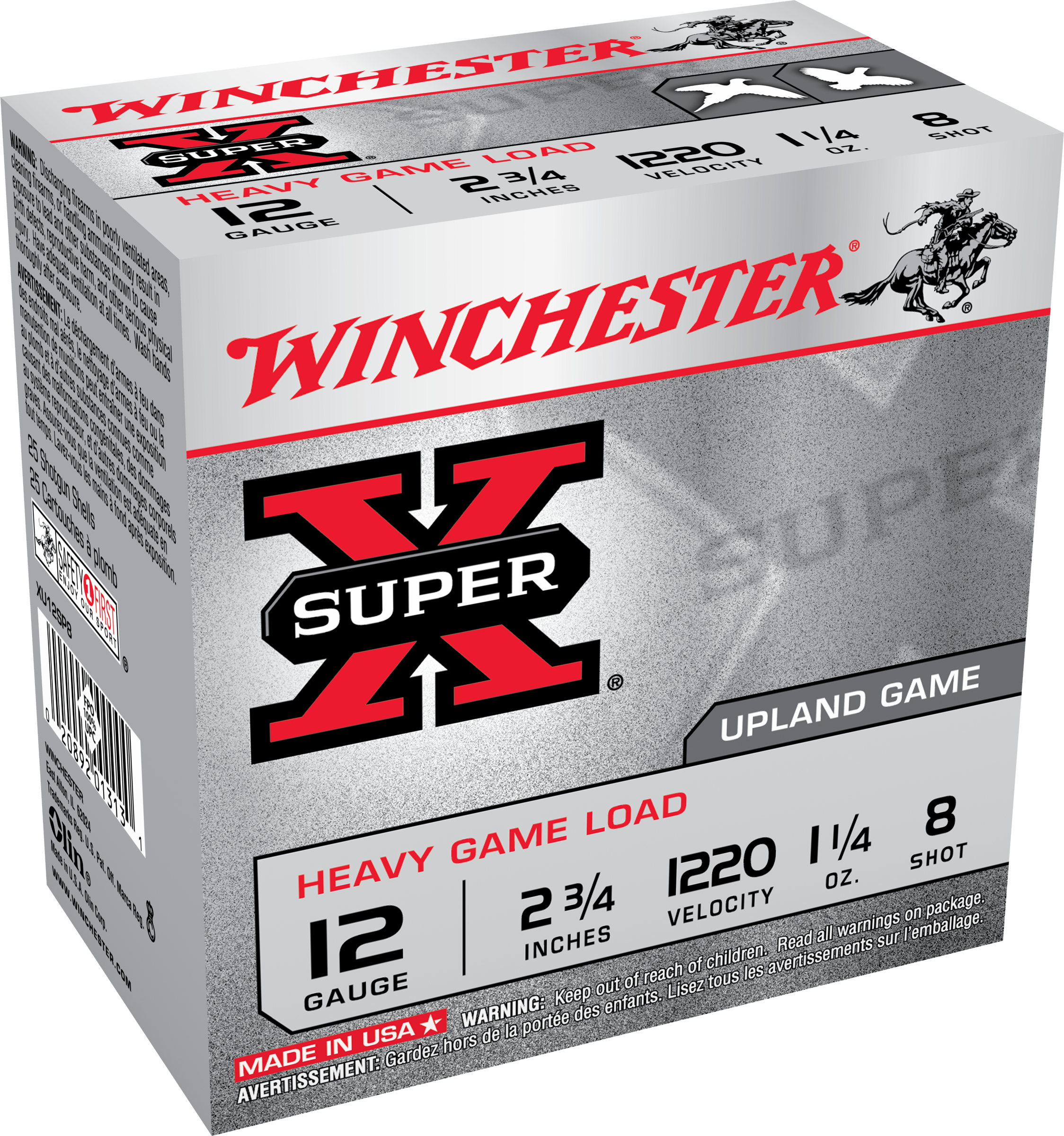 Winchester Super-X 12 Gauge Heavy Game Load 1 1/4 Ounce 8 Shot 25 Rounds