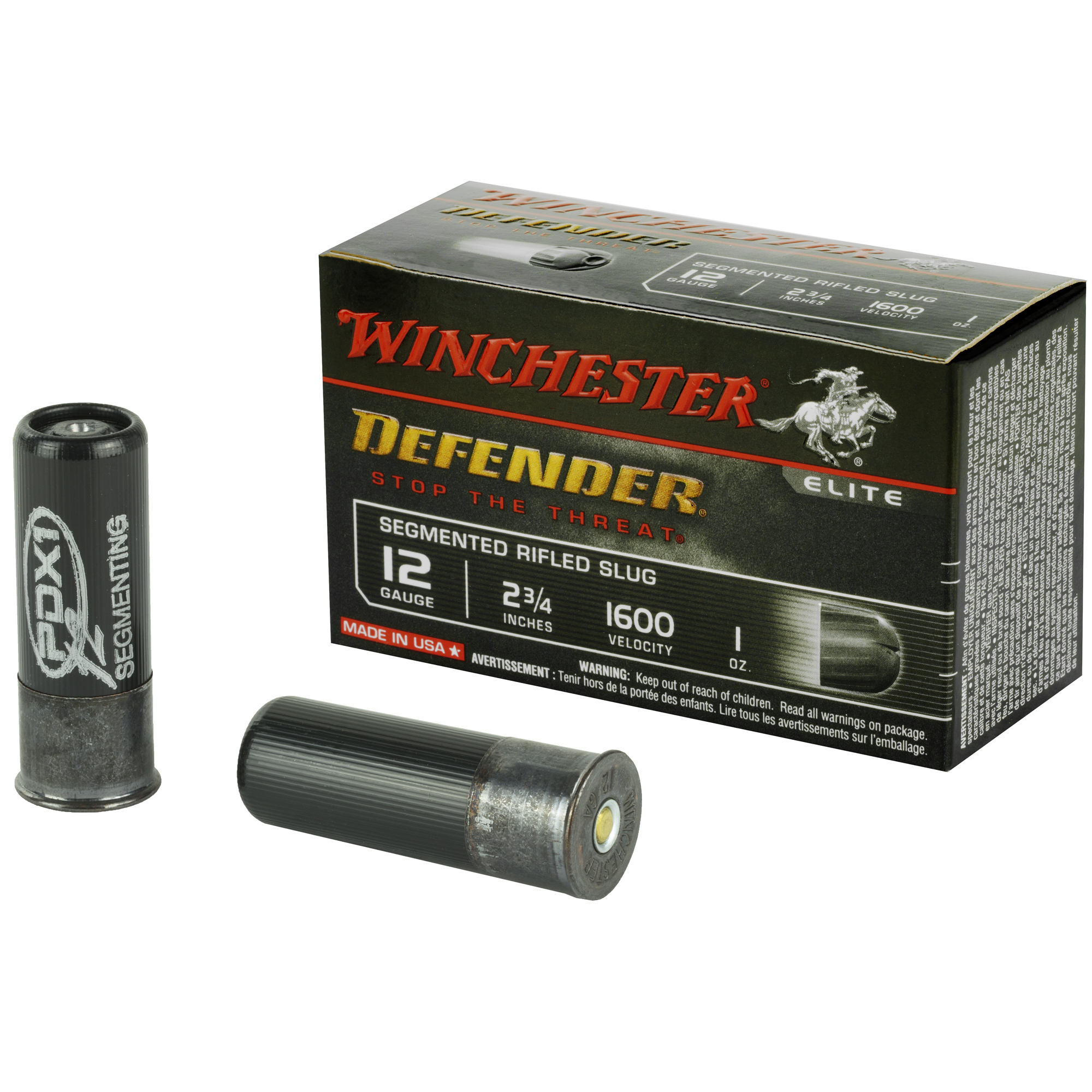 Winchester Defender Load 12 Gauge Segmenting Slug one ounce 10 Rounds