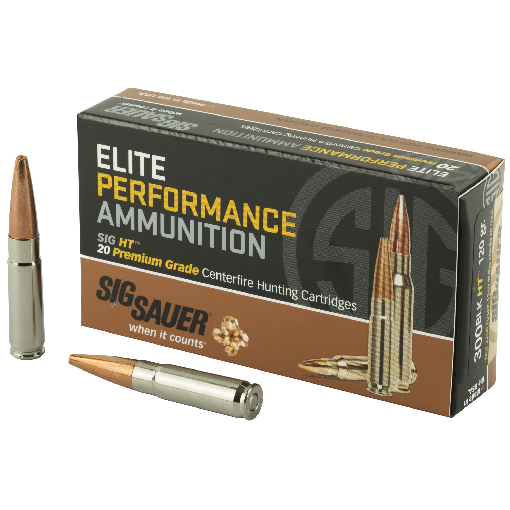 Sig Sauer Elite Copper Hunting 300 Aac Copper Solid 120 Grain 20 Rounds