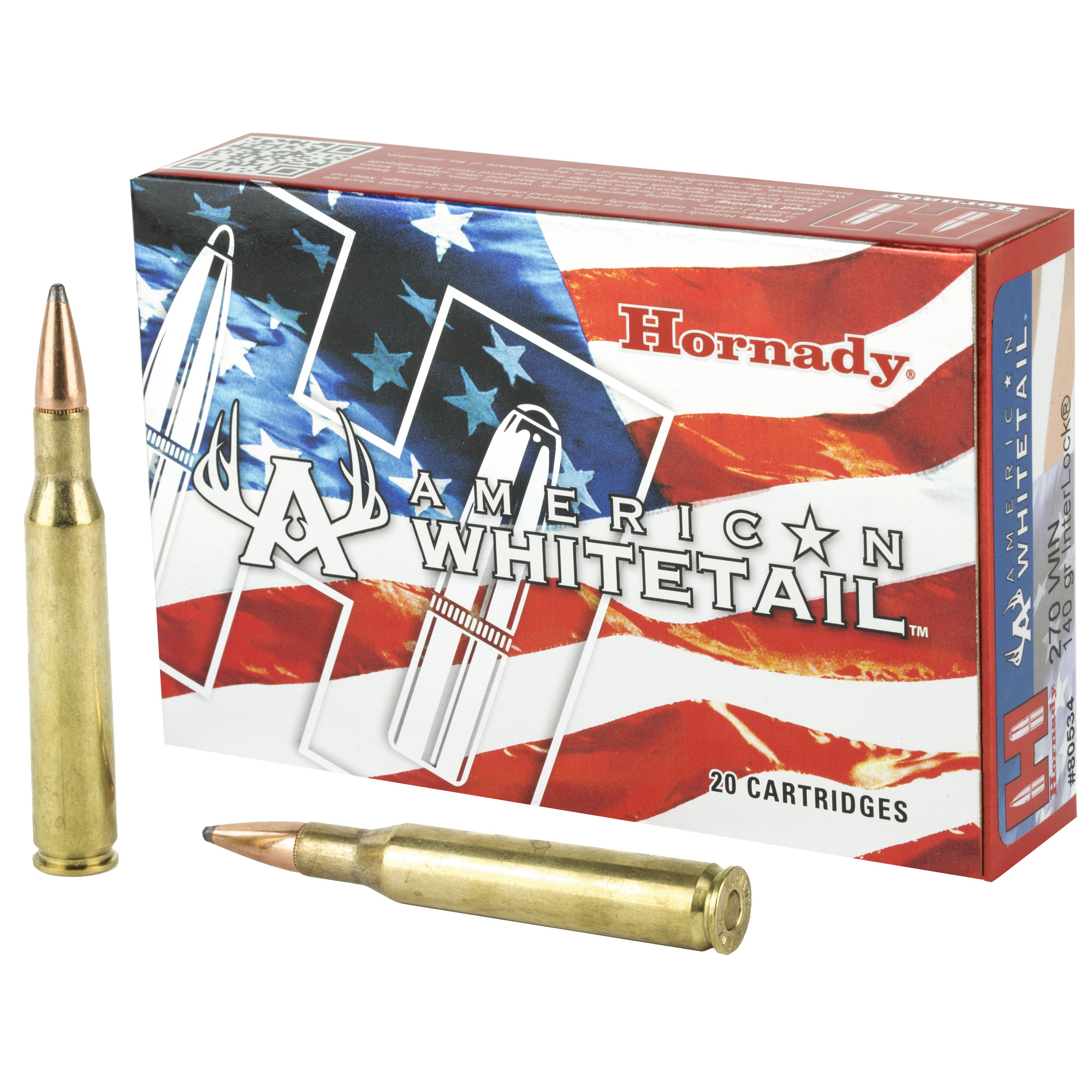 Hornady American Whitetail Rifle Ammo 270 Win. 140 gr. Interlock 20 rd.