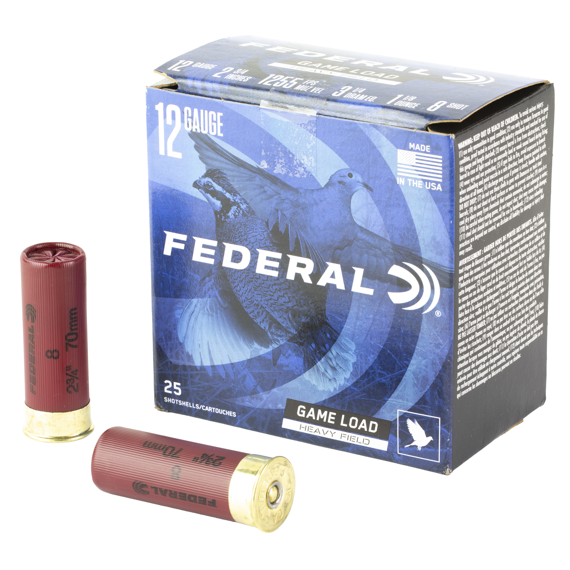 Federal Game-Shok 12 Gauge 8 Shot 1 1/8 Grain 25 Rounds