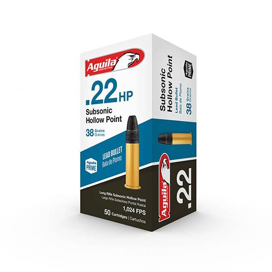 Aguila Agu Subsonic 22 Long Rifle Hollow Point 38 Grain 50 Rounds