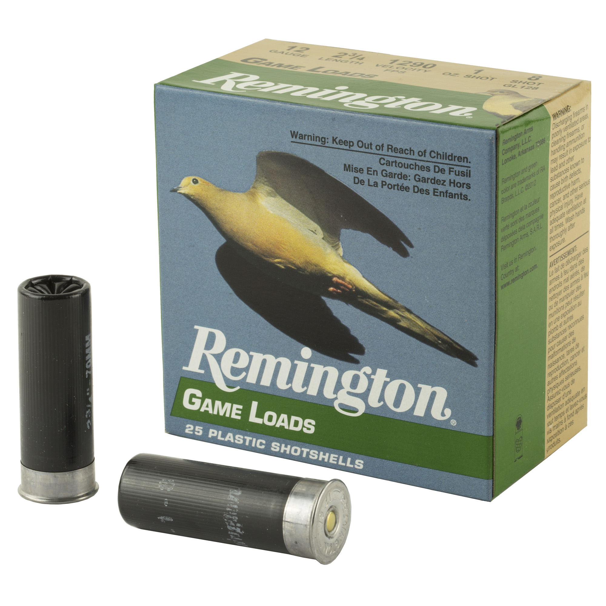 Remington Game Loads 12 Gauge 8 Shot 2.75 Inch 25 Rounds