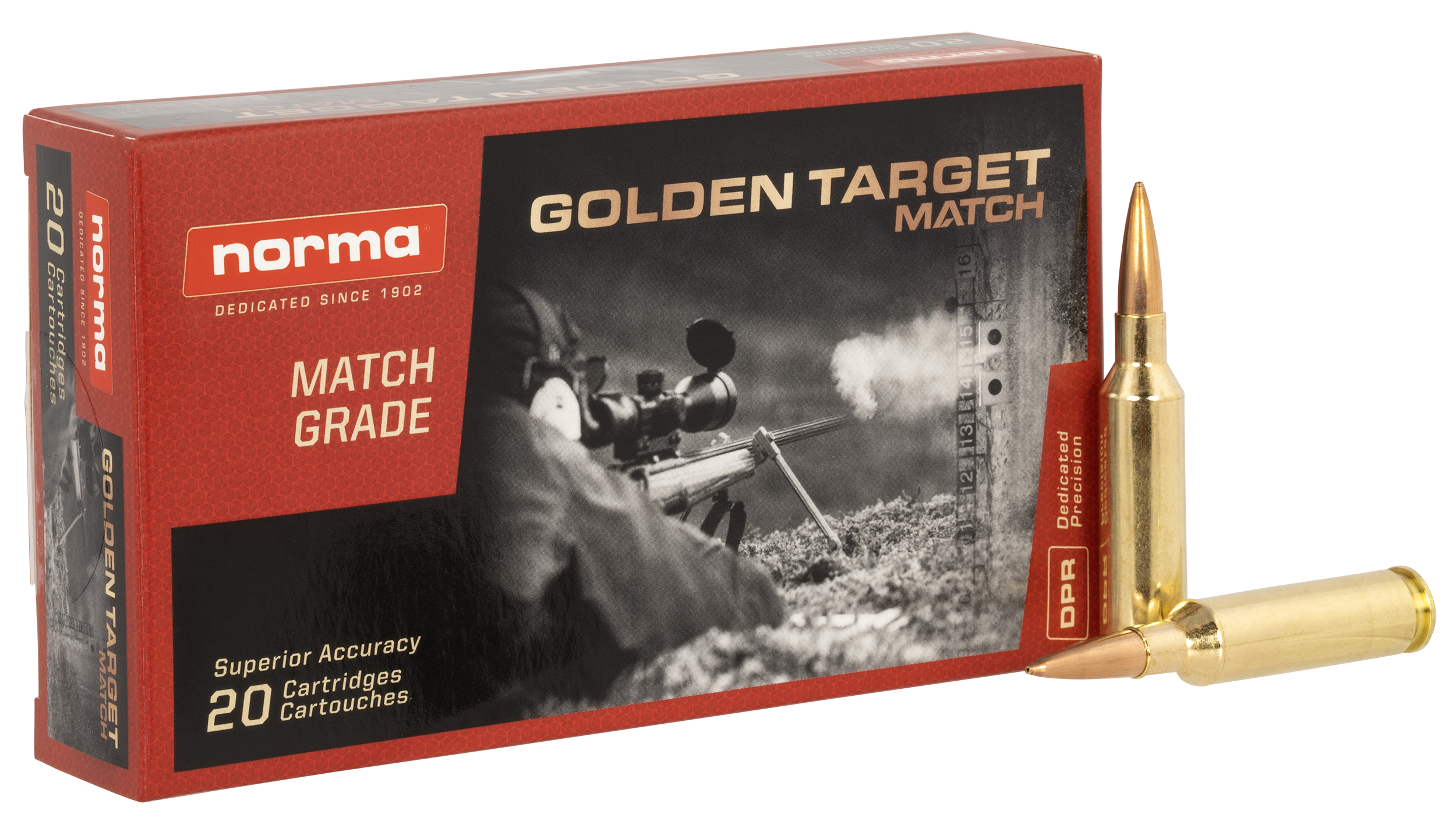 Norma Ammunition 20160392 Dedicated Precision Golden Target Match 6mmCreedmoor 107gr Hollow Point Boat Tail 20 Rounds