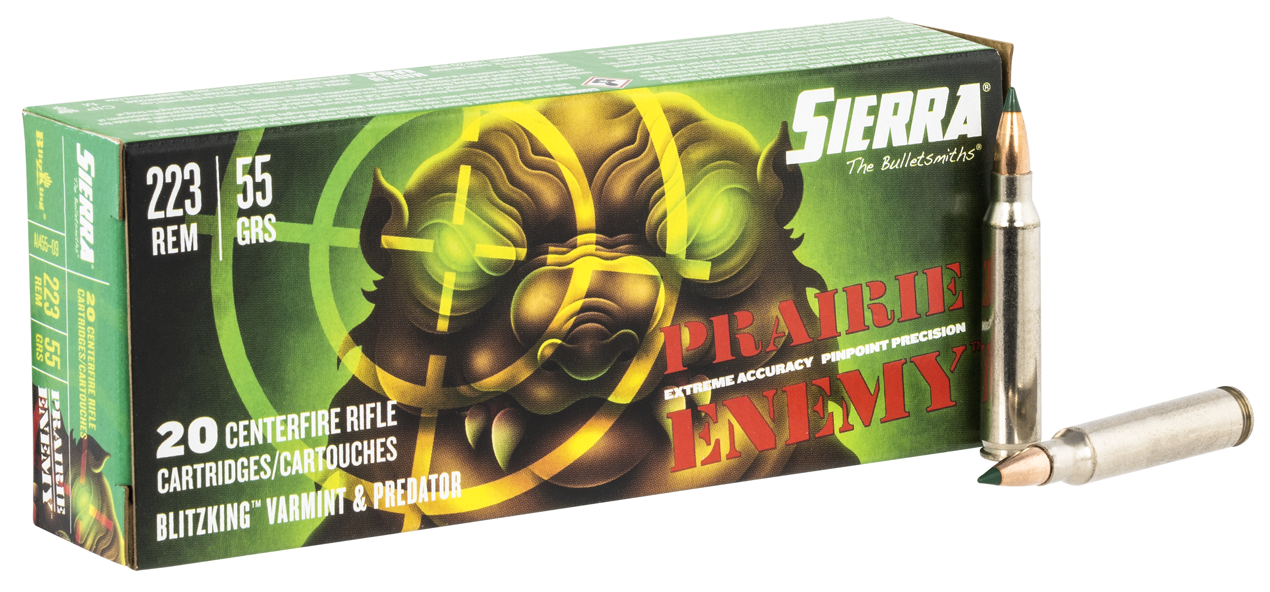 Sierra Prairie Enemy Rifle Ammo 223 Rem. 55 gr. BlitzKing 20rd