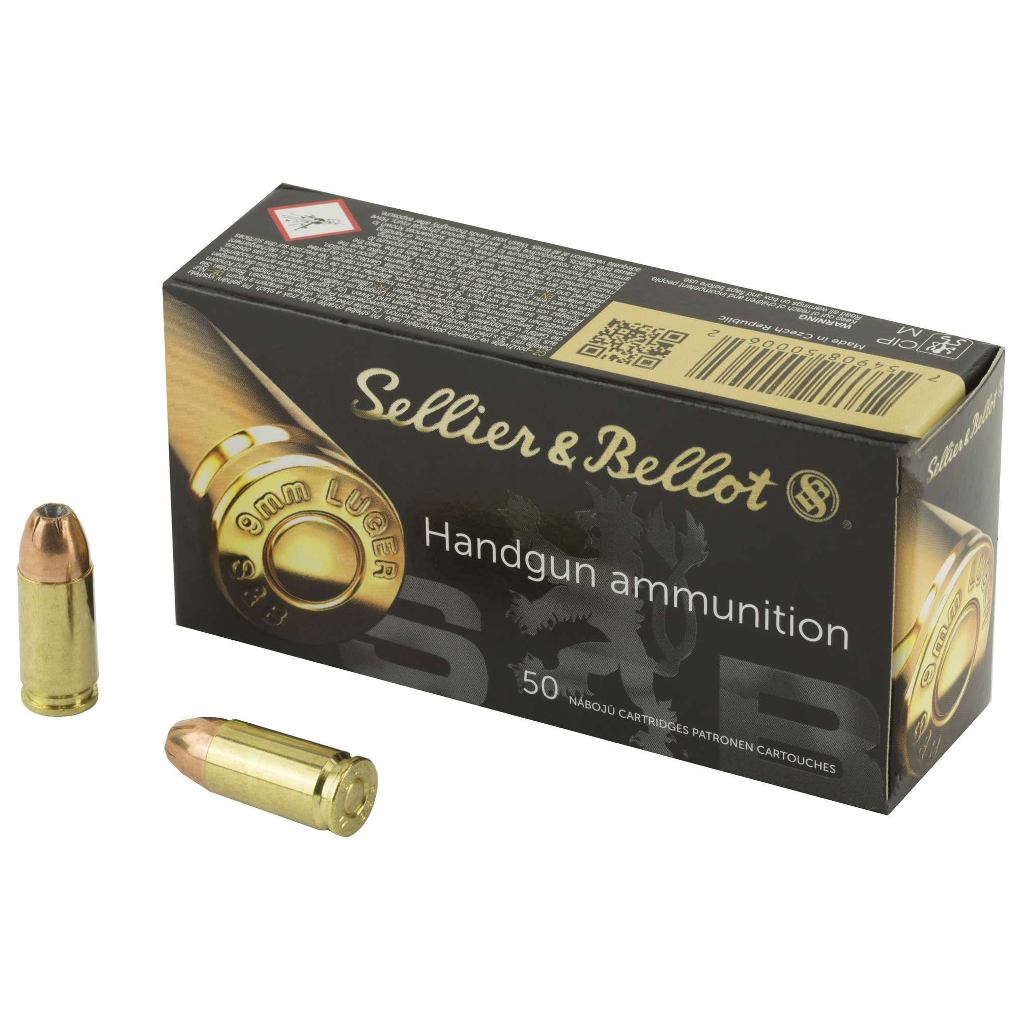 Sellier & Bellot SB9C 9mm Luger Jacketed Hollow Point 115 Grain 50 Rounds
