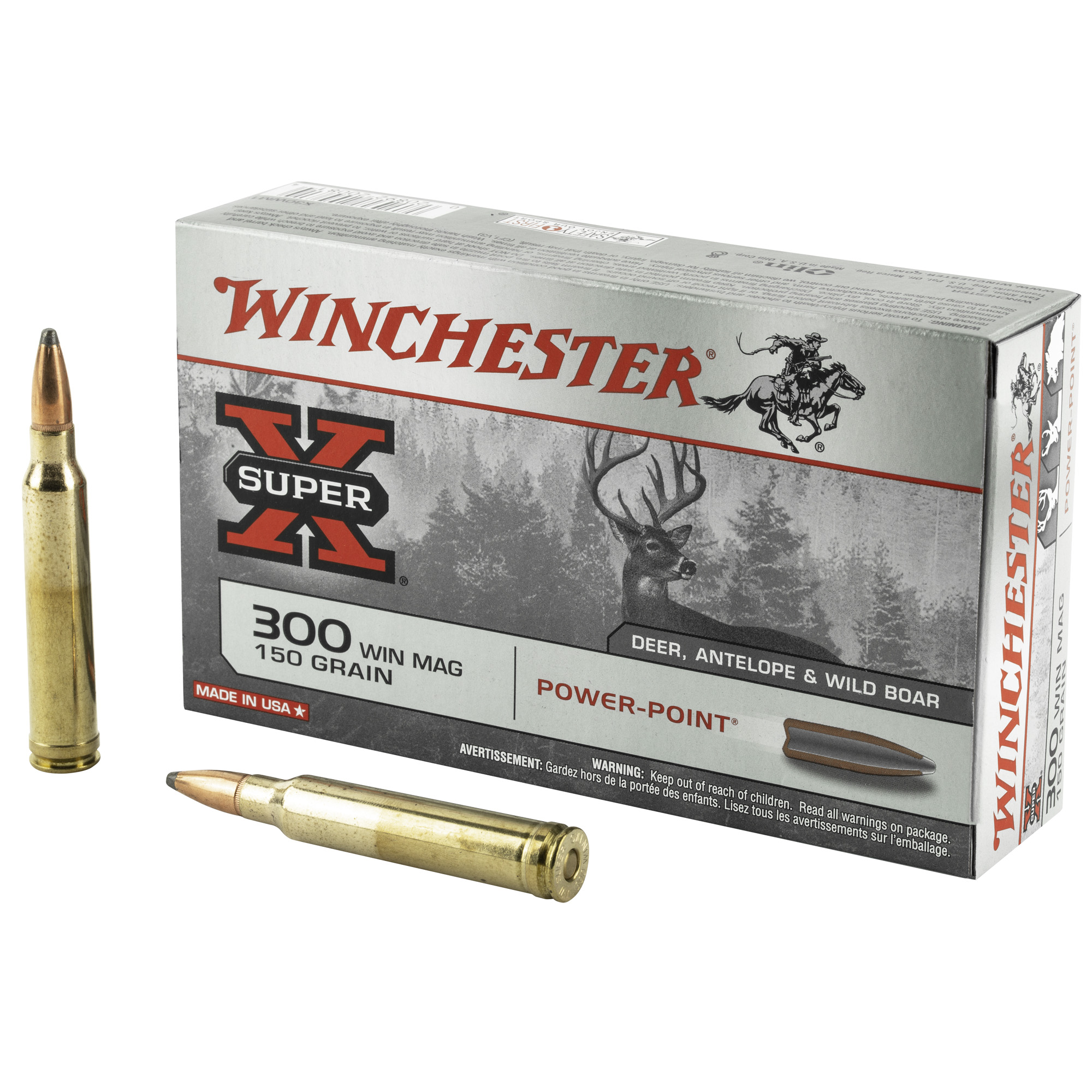 Winchester Super-X, 300 Winchester Magnum, Power-Point, 150 Grain, 20 Rounds