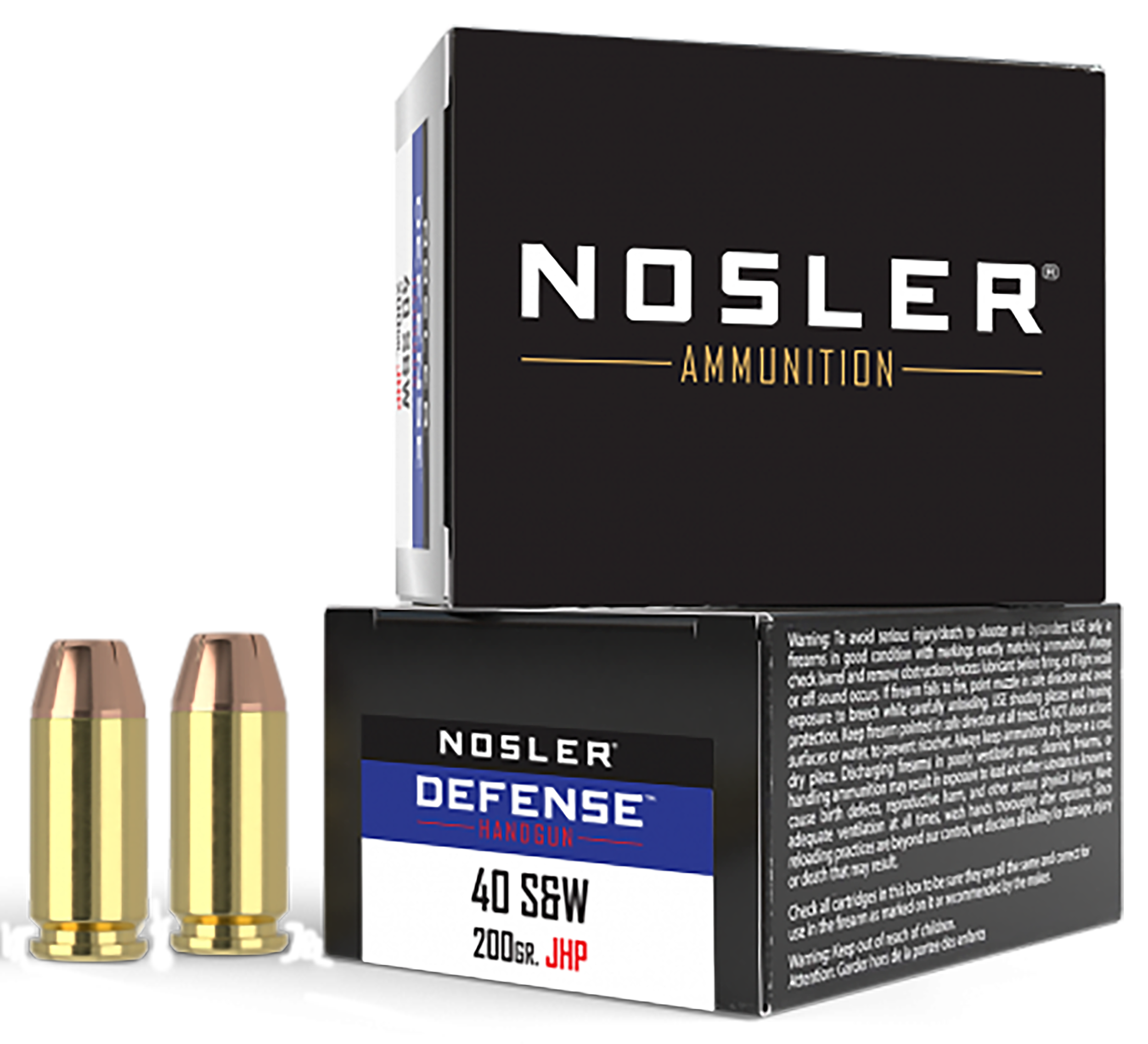 Nosler Defense 40 S W Hollow Point 200 Grain Polymer Tip Bonded 20 Rounds