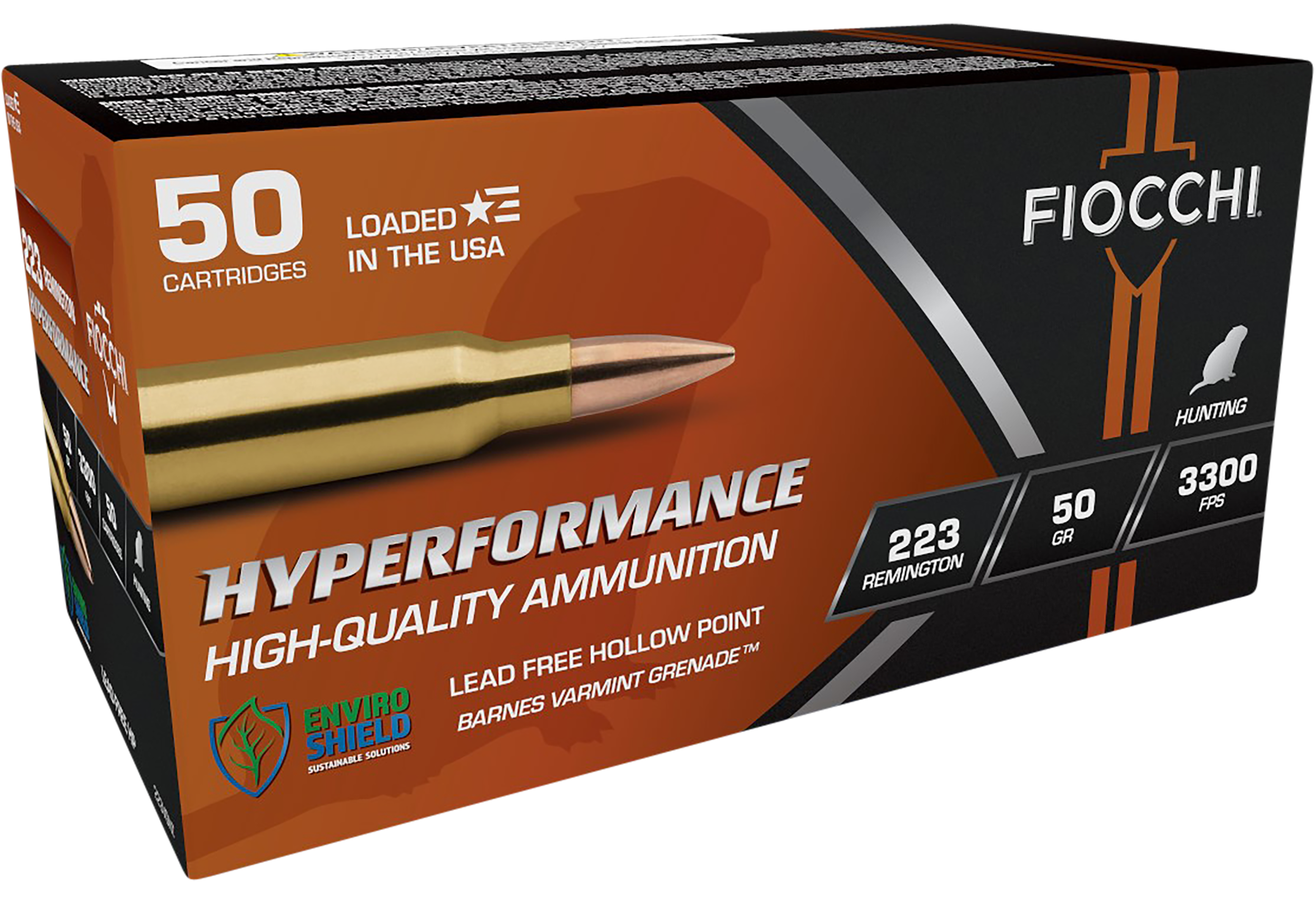 Fiocchi Hyperformance Hunt 223 Remington Hollow Point 50 Grain 50 Rounds