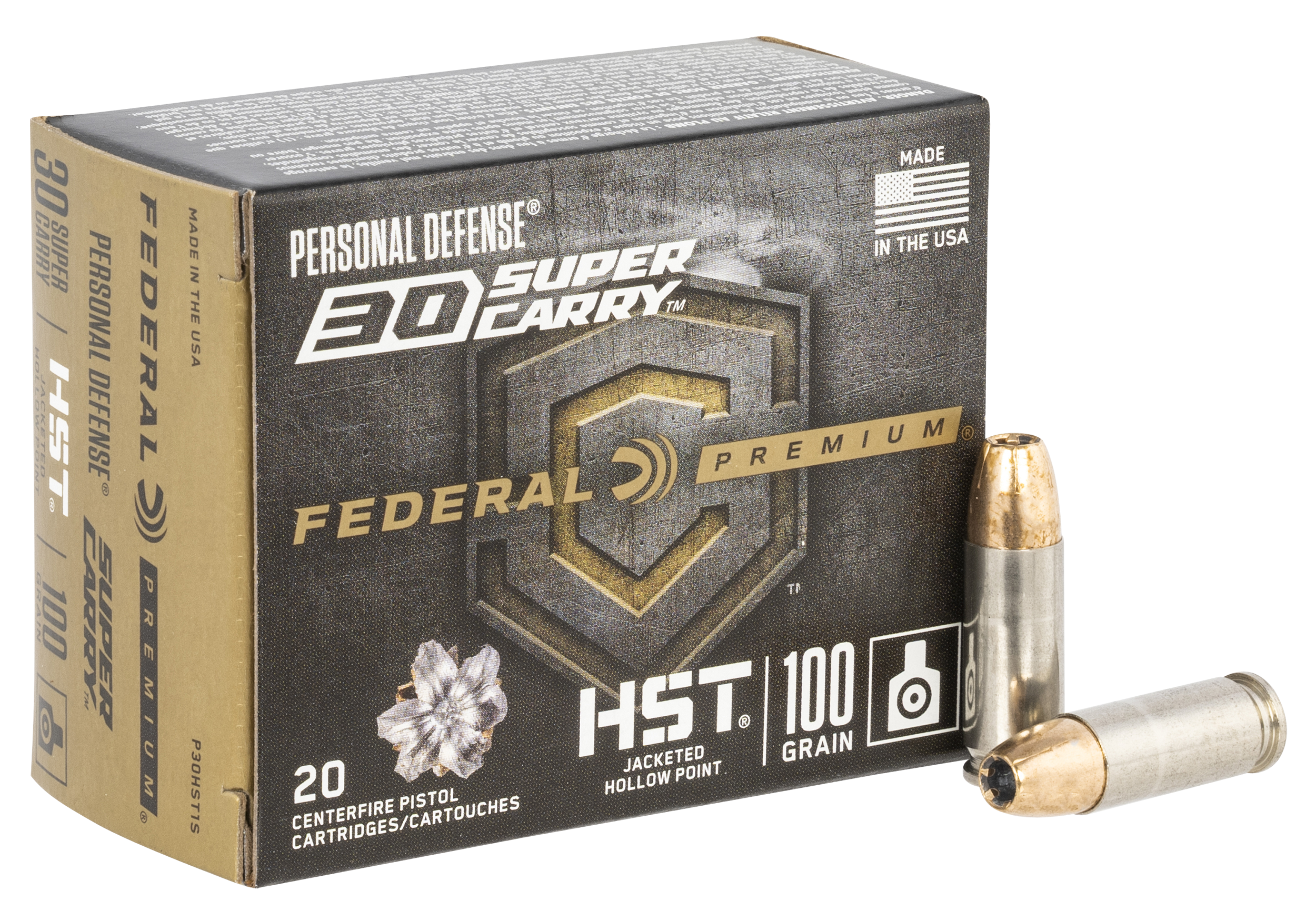 Federal Premium Personal Defense 30 Super Carry Jacketed Hollow Point 100 Grain 20 Rounds