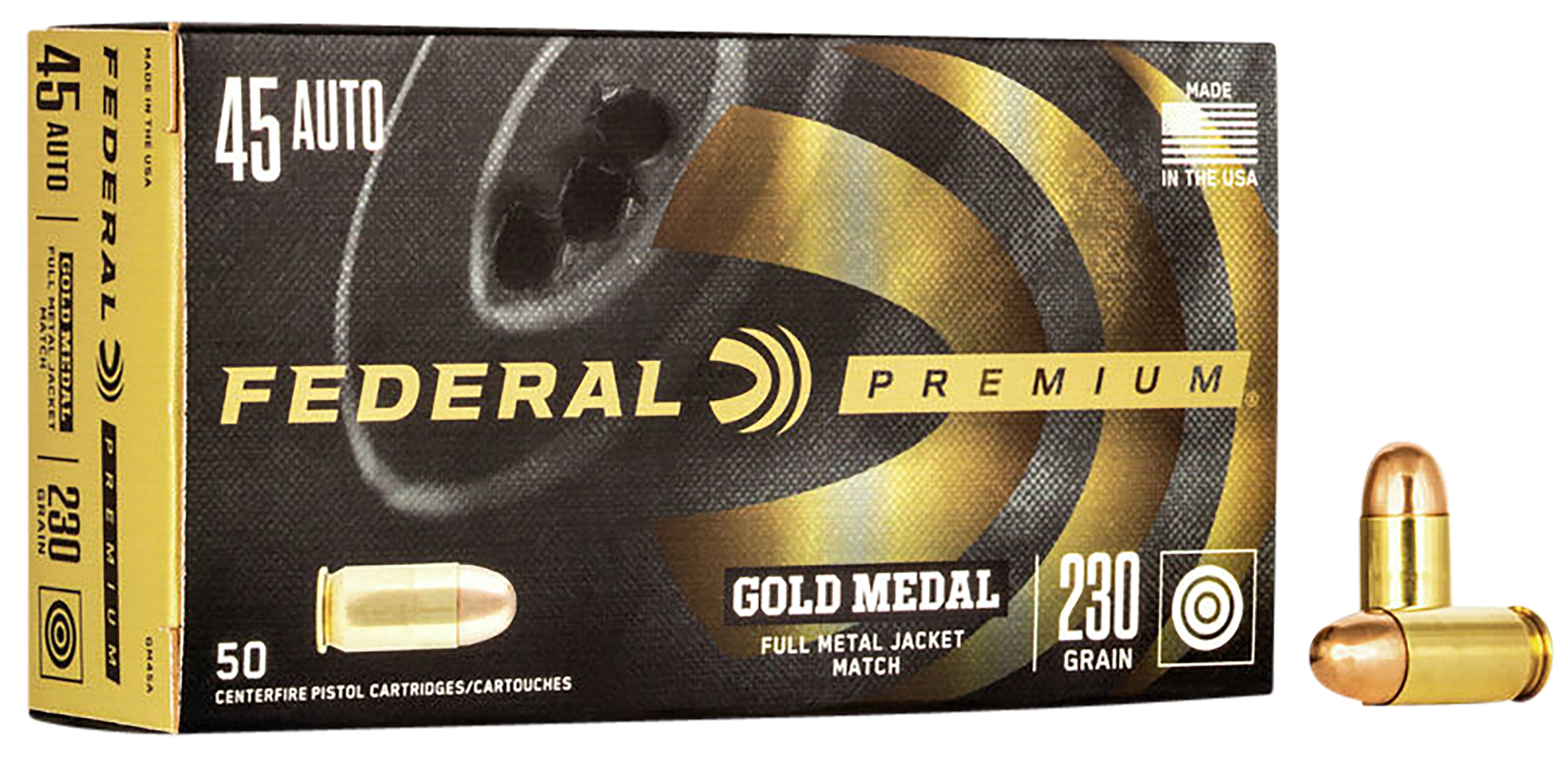 Federal Premium Gold Medal 45 ACP Full Metal Jacket 230 Grain 50 Rounds
