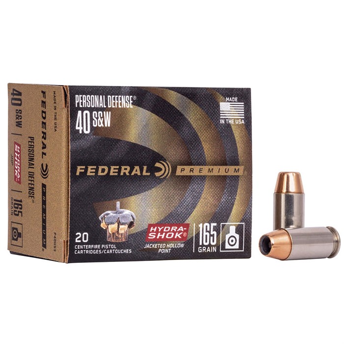 Federal Premium Personal Defense 40 S&W Jacketed Hollow Point 165 Grain 20 Rounds