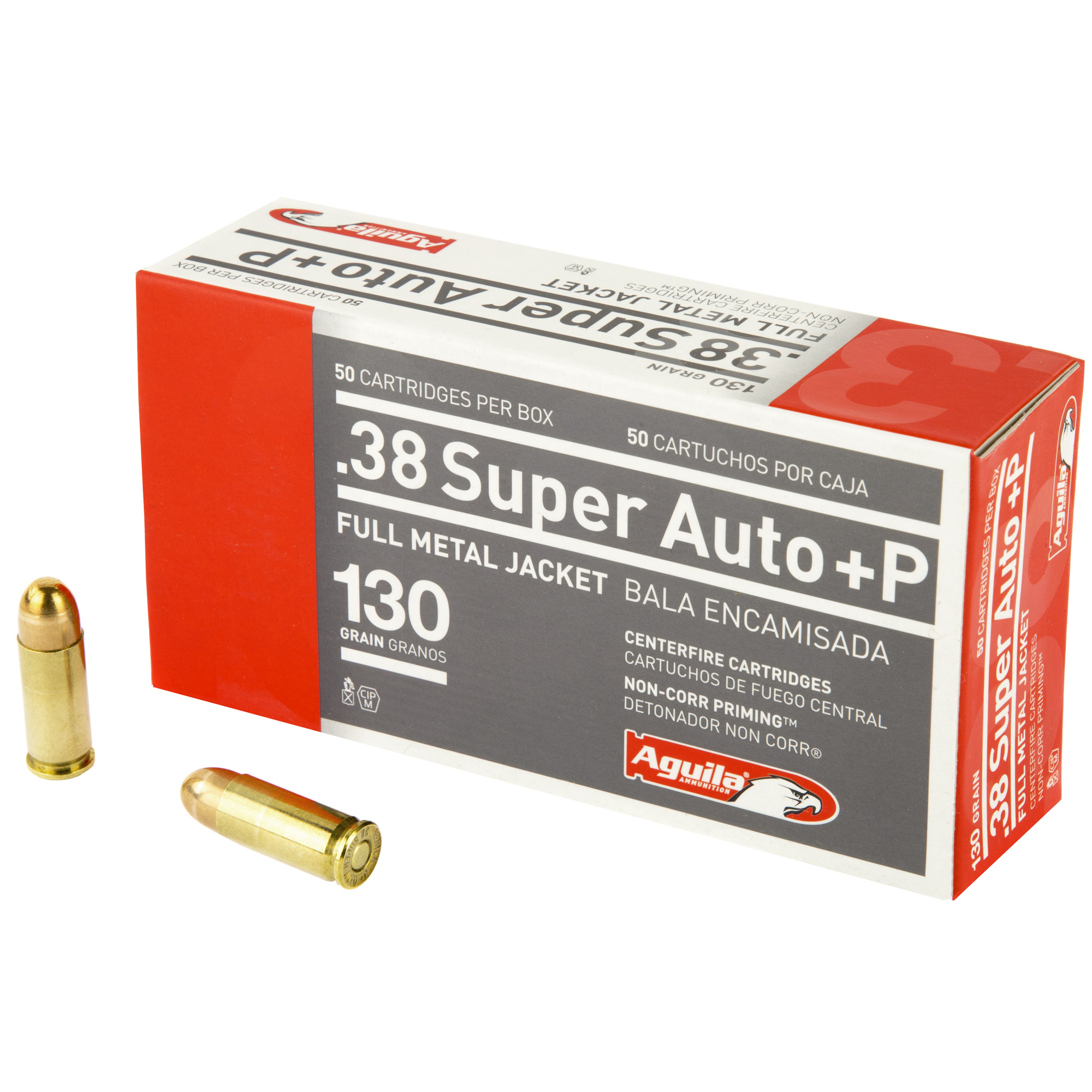 Aguila, 38 Super Auto, .38 Super, Full Metal Jacket, 130 Grain, 50 Rounds