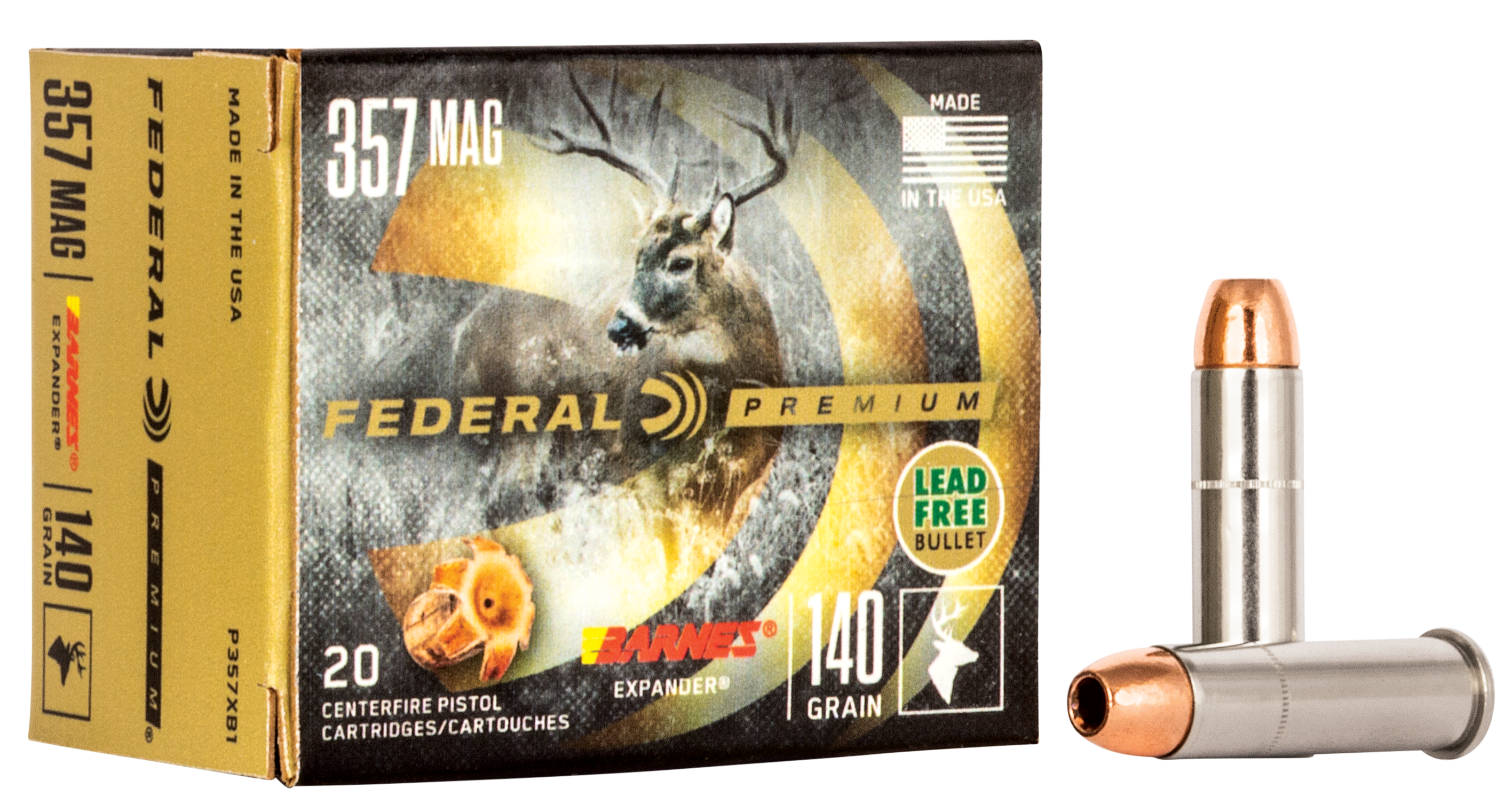 Federal Premium Pistol Ammo 357 Magnum Barnes Expander 140 Grain 20 Rounds