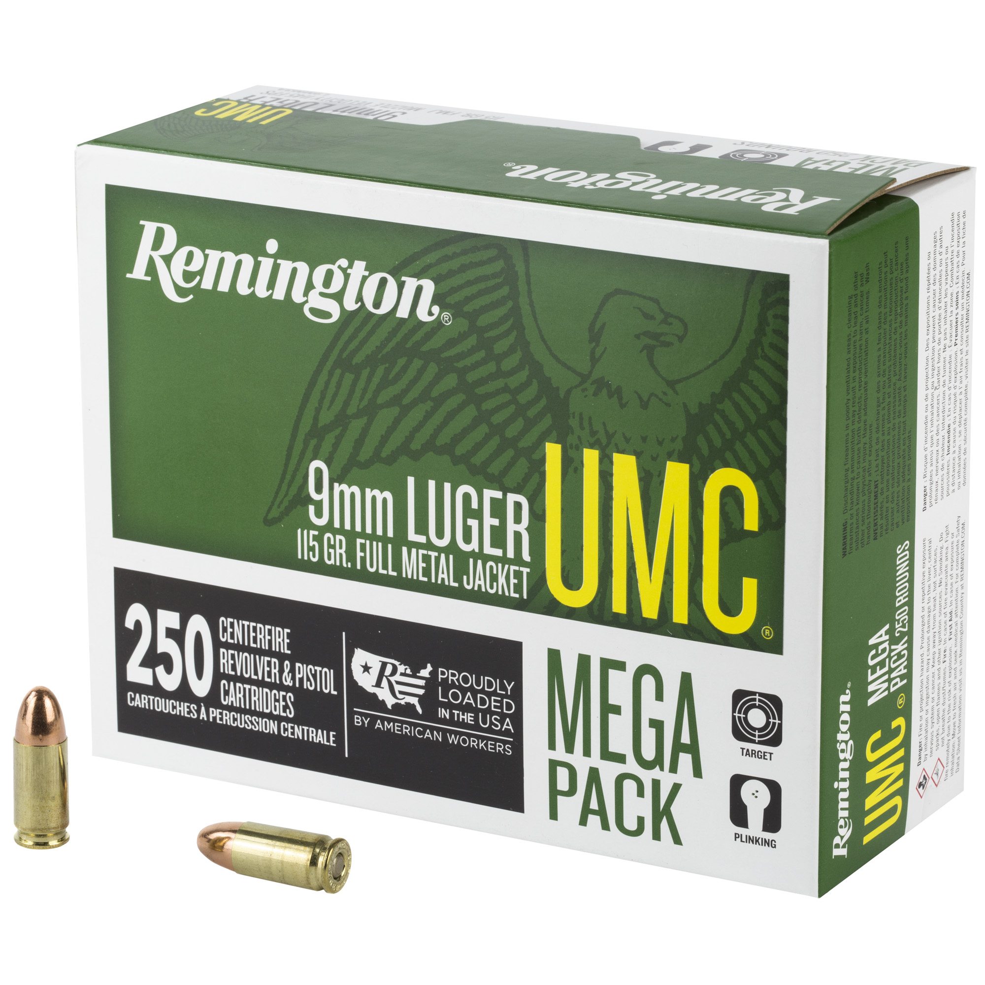 Remington UMC Handgun Ammo 9mm 115 gr. FMJ 250 rd.
