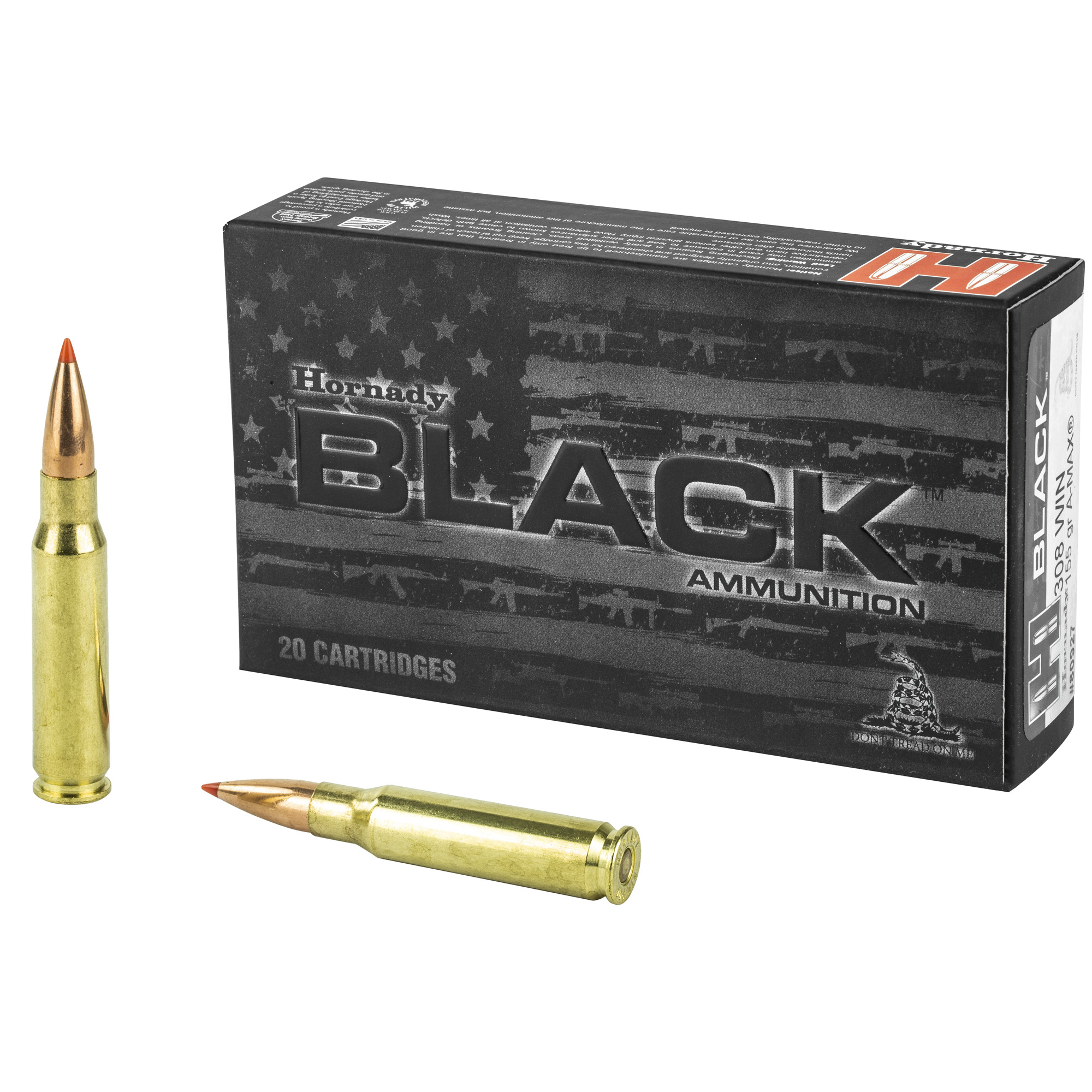 Hornady Black Rifle Ammo 308 Win. 155 gr. A-Max Black 20 rd.