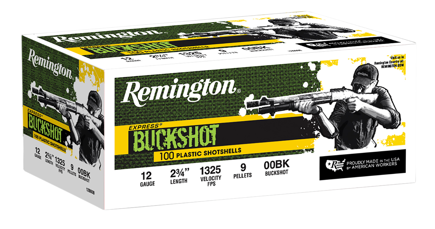 Remington Express Buffered Buckshot 12 Gauge 00 Buckshot 9 Pellet 100 Rounds