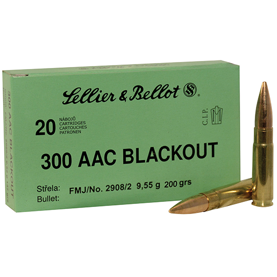 Sellier & Bellot Subsonic 300 AAC Blackout Full Metal Jacket 200 Grain 20 Rounds