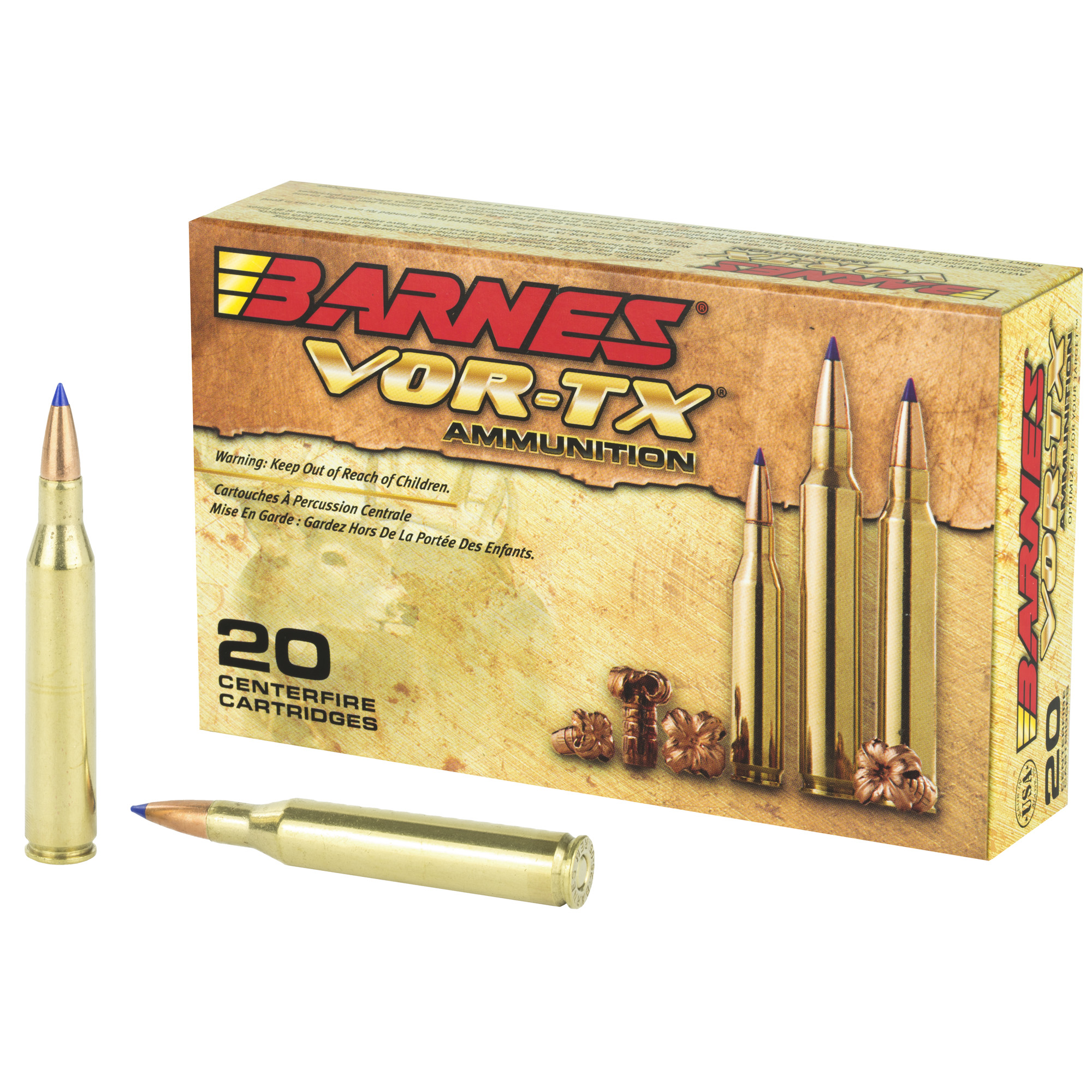 Barnes Bullets VOR-TX 25-06 Remington Tipped TSX 100 Grain 20 Rounds