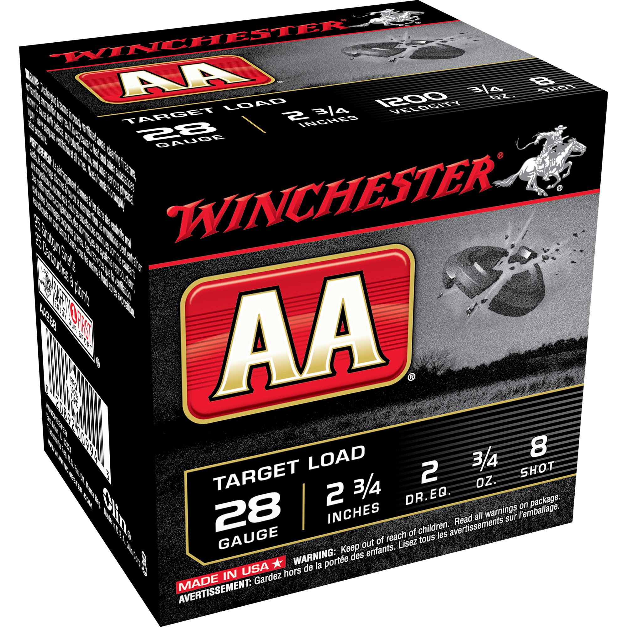 Winchester AA Target Load 28 Gauge Lead 3/4 oz 25 Rounds