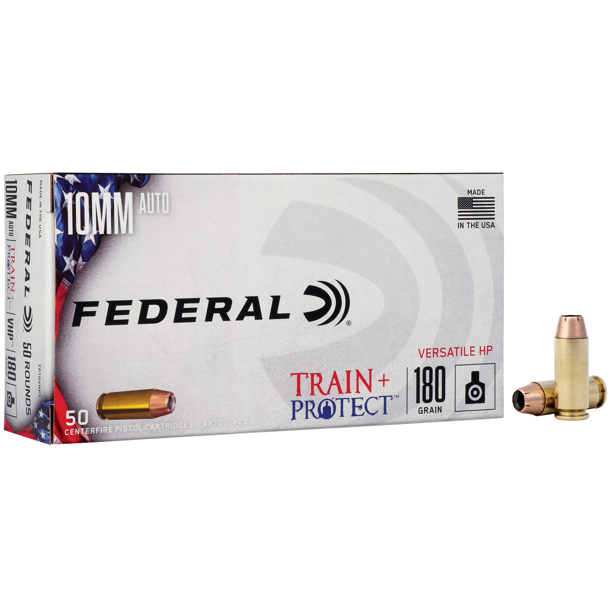 Federal Train + Protect 10mm Auto Versatile Hollow Point 180 Grain 50 Rounds