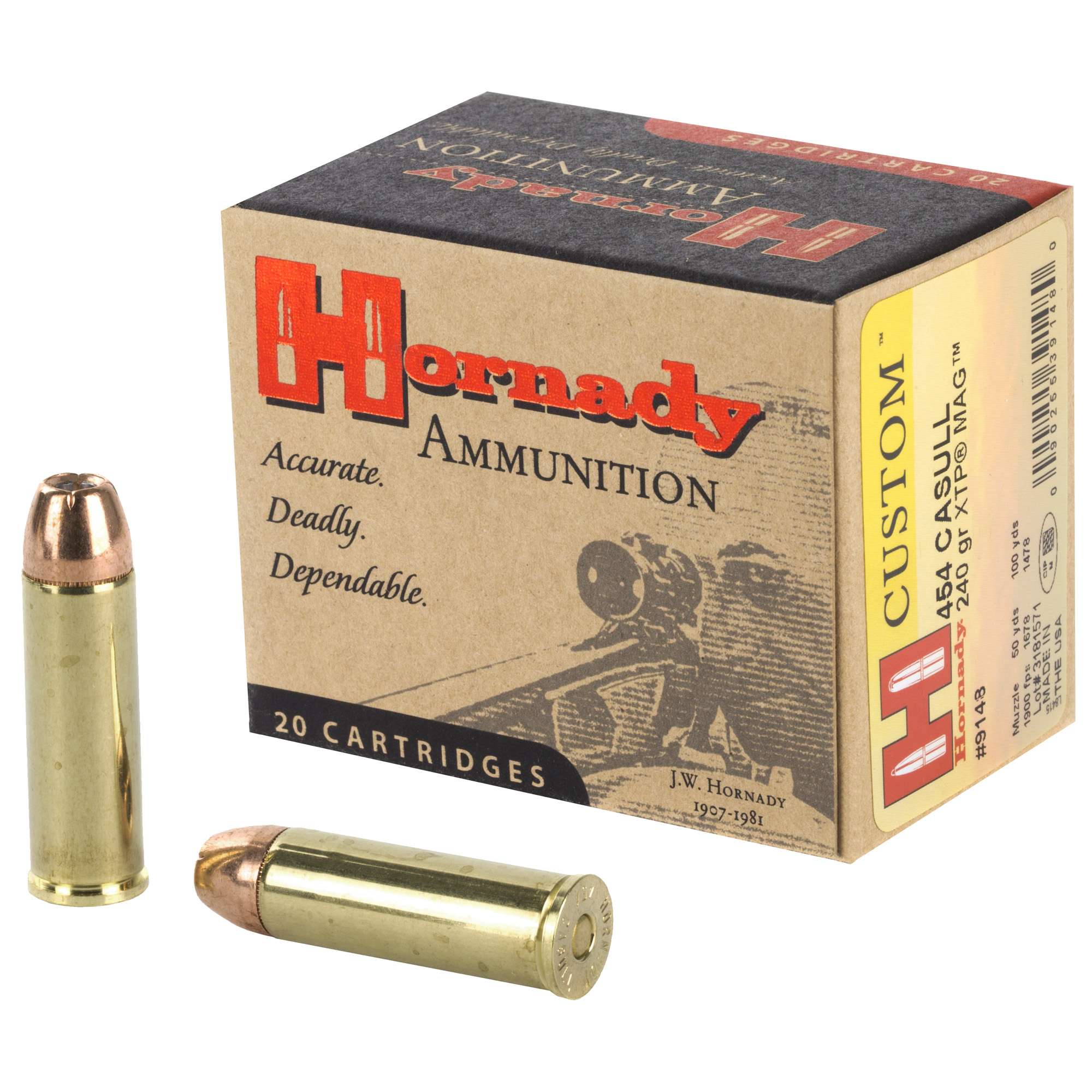 Hornady Custom Rifle Ammo 454 Casull 240 gr. XTP MAG 20 rd.