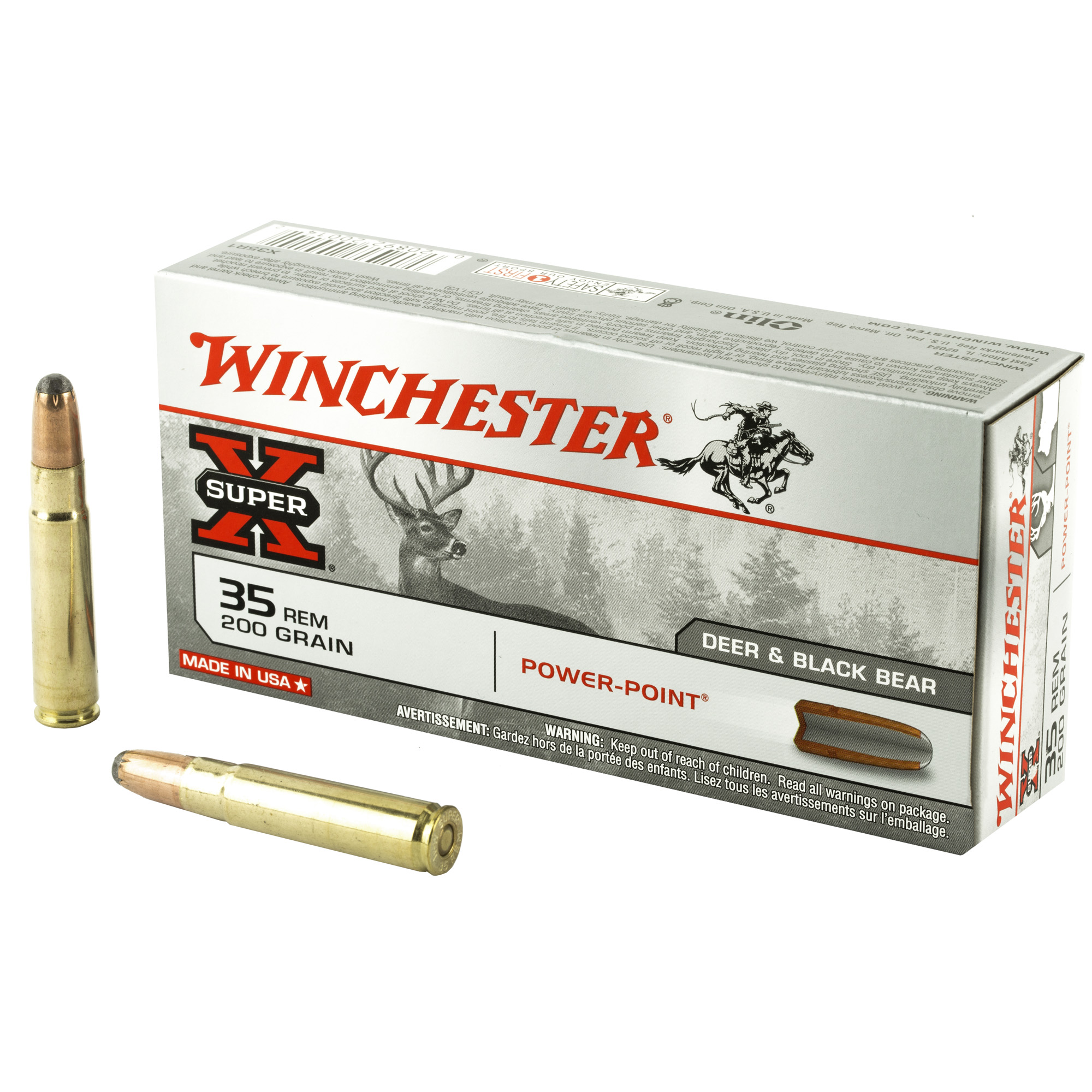 Winchester Super X, 35 Remington, Power Point, 200 Grain, 20 Rounds