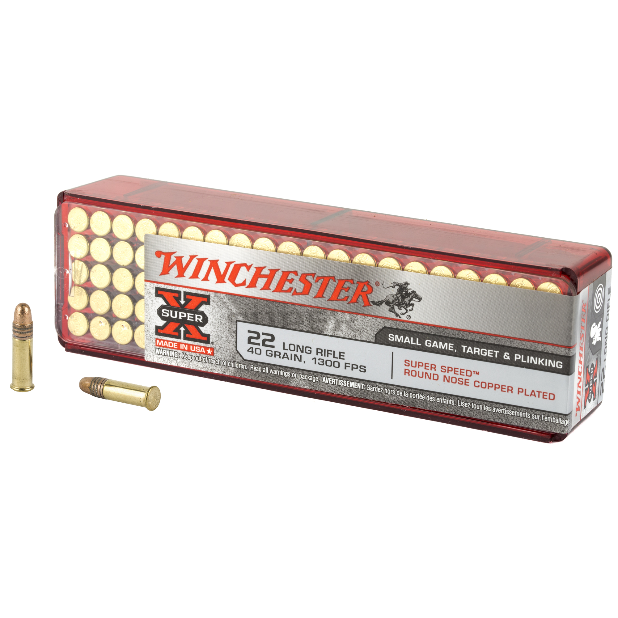 Winchester Super-X Rimfire Ammo 22 LR 40 gr. Lead Round Nose 100 rd.
