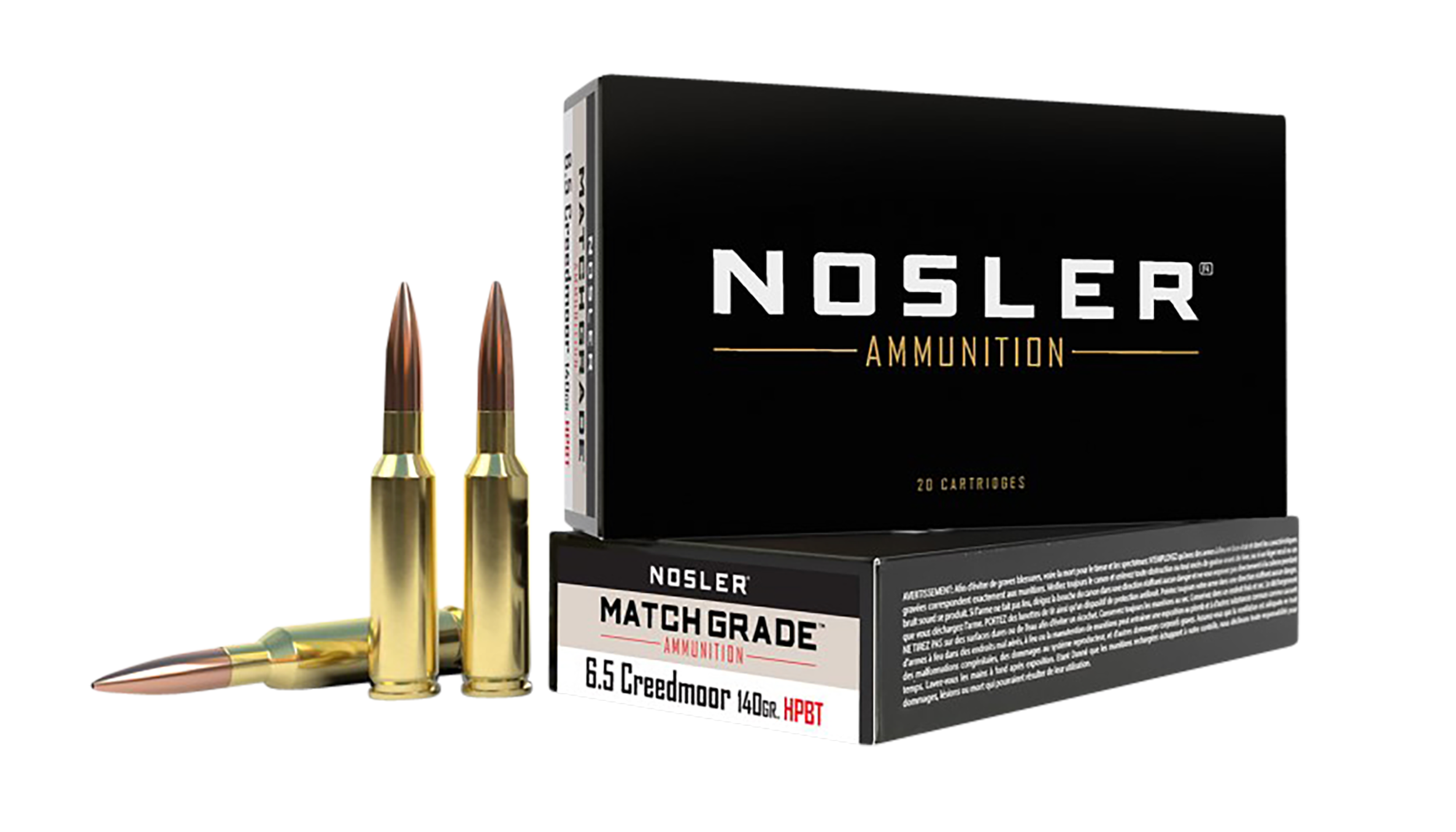 Nosler Match Grade 6.5mm Creedmoor Hollow Point Boat Tail 140 Grain 20 Rounds
