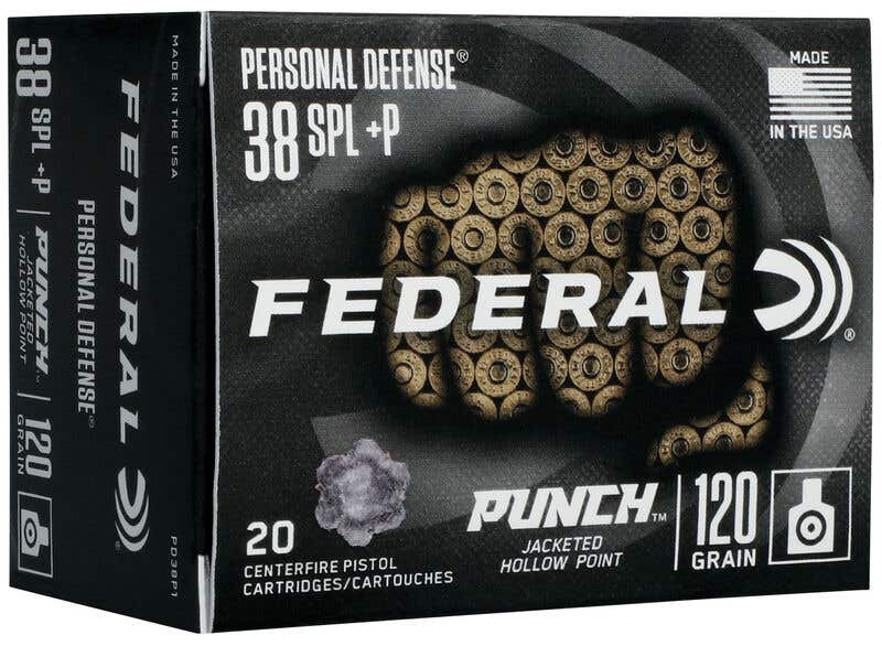 Federal Premium Punch Pistol Ammo 38 Spcl. 120 gr. JHP 20 rd.